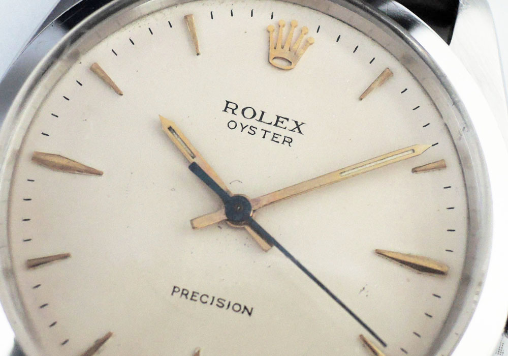 ロレックス ROLEX オイスター プレシジョン 6424 ゴールドインデックス アンティーク 手巻き ステンレス メンズ 腕時計 純正ストラップ IW7373のイメージ画像