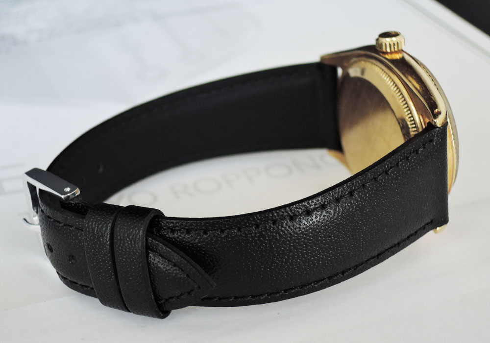 ロレックスROLEX オイスターパーペチュアル 6567 メンズ 腕時計 18KYG 自動巻 シルバー文字盤 社外ベルト IW7376のイメージ画像