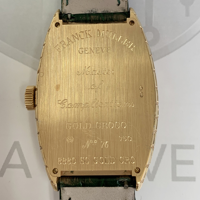フランクミュラー FRANCK MULLER トノーカーベックス 8880SCGOLDCRO ゴールドクロコ 自動巻 K18PG 保証書 J4890のイメージ画像