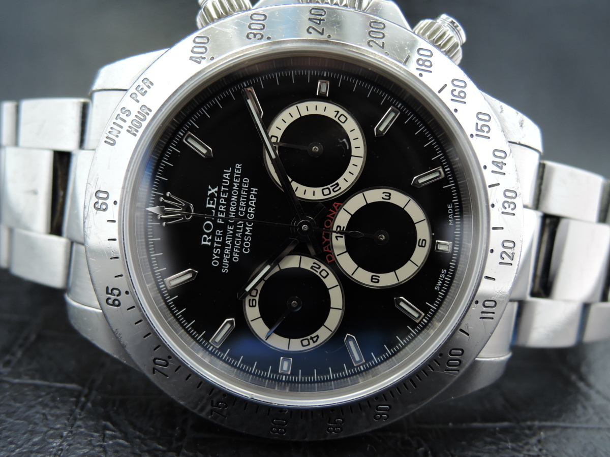 希少 A番 ロレックス Rolex コスモグラフ デイトナ 16520 メンズ 自動巻き 黒文字盤 クロノグラフ エルプリメロ 腕時計のイメージ画像