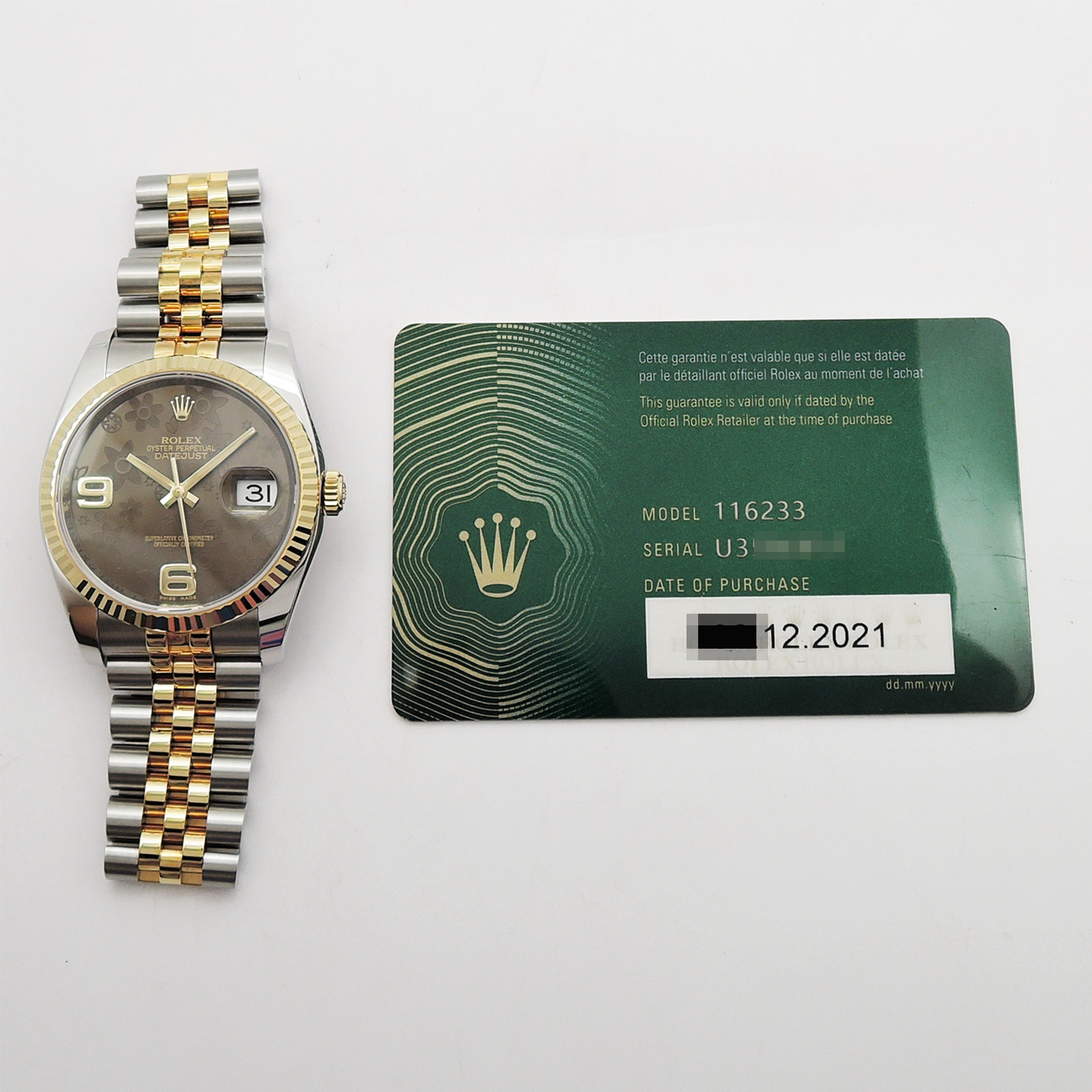 ロレックス デイトジャスト 116233 ROLEX Date-Just U番 Brown Flower C002279のイメージ画像