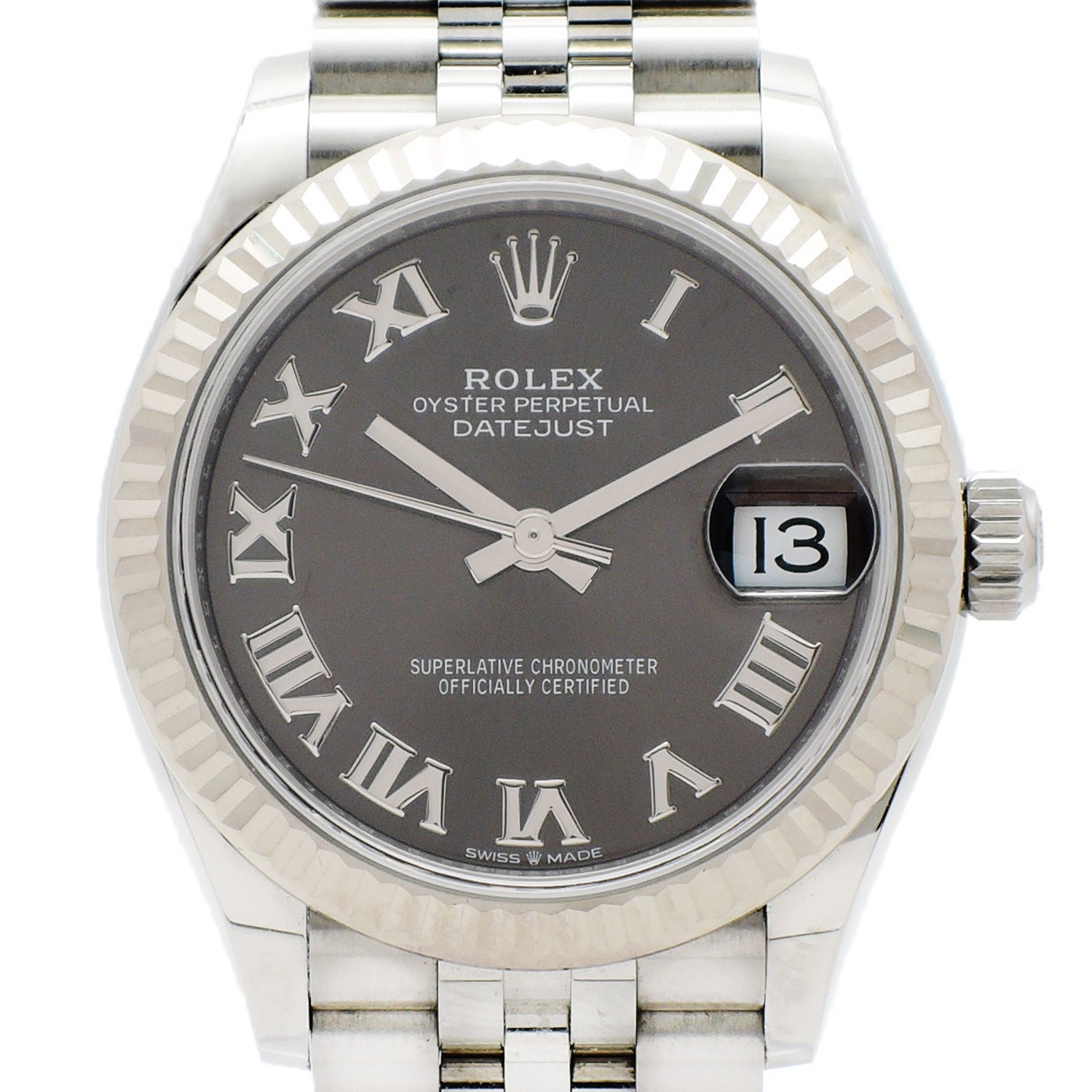 ロレックス デイトジャスト 278274 ボーイズ WG/SS 17.5cm ダークグレー ローマン ROLEX Date-Just C003991のイメージ画像