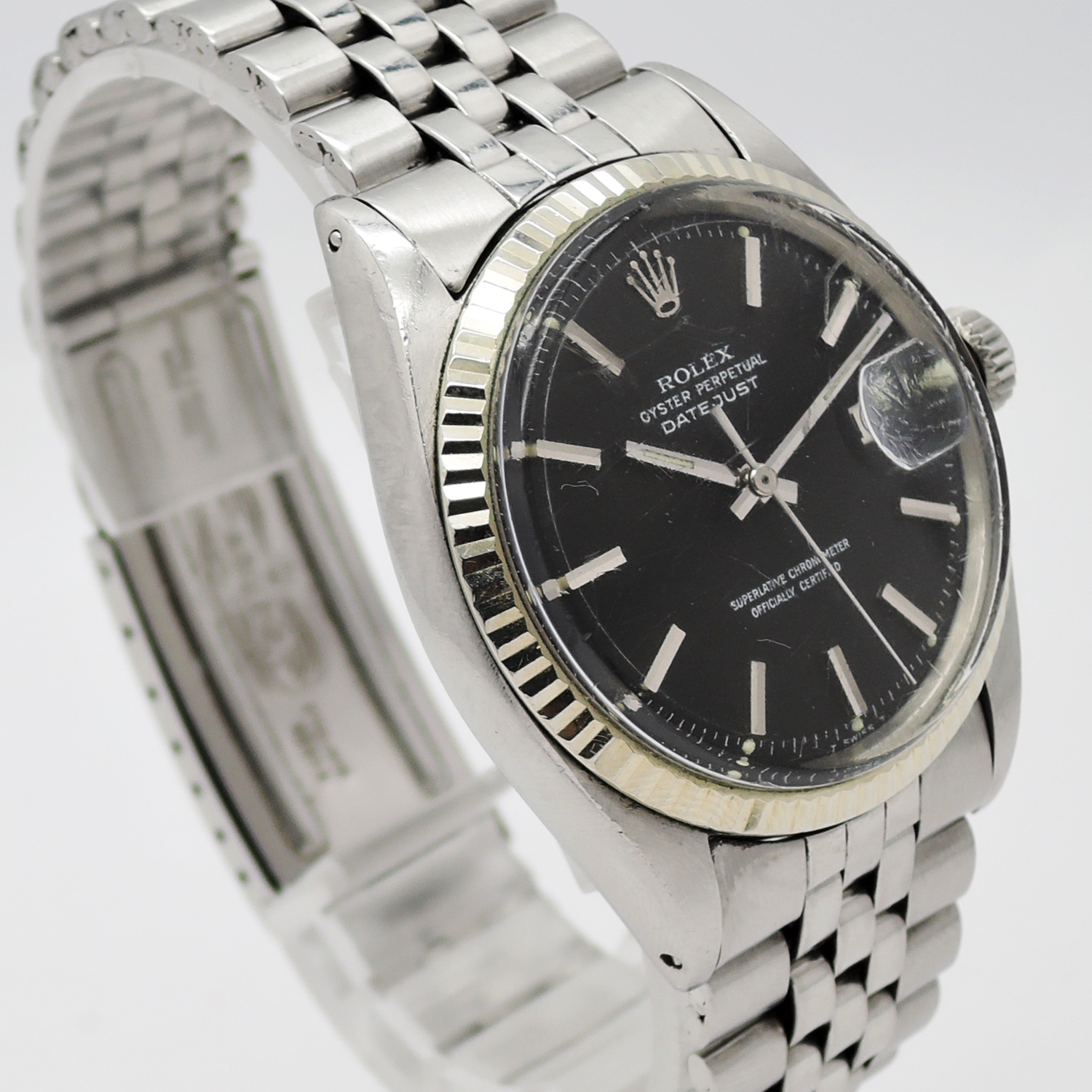 ロレックス デイトジャスト 36 1601 AT 文字盤ブラック 18㎝ ROLEX DATEJUST C004220のイメージ画像