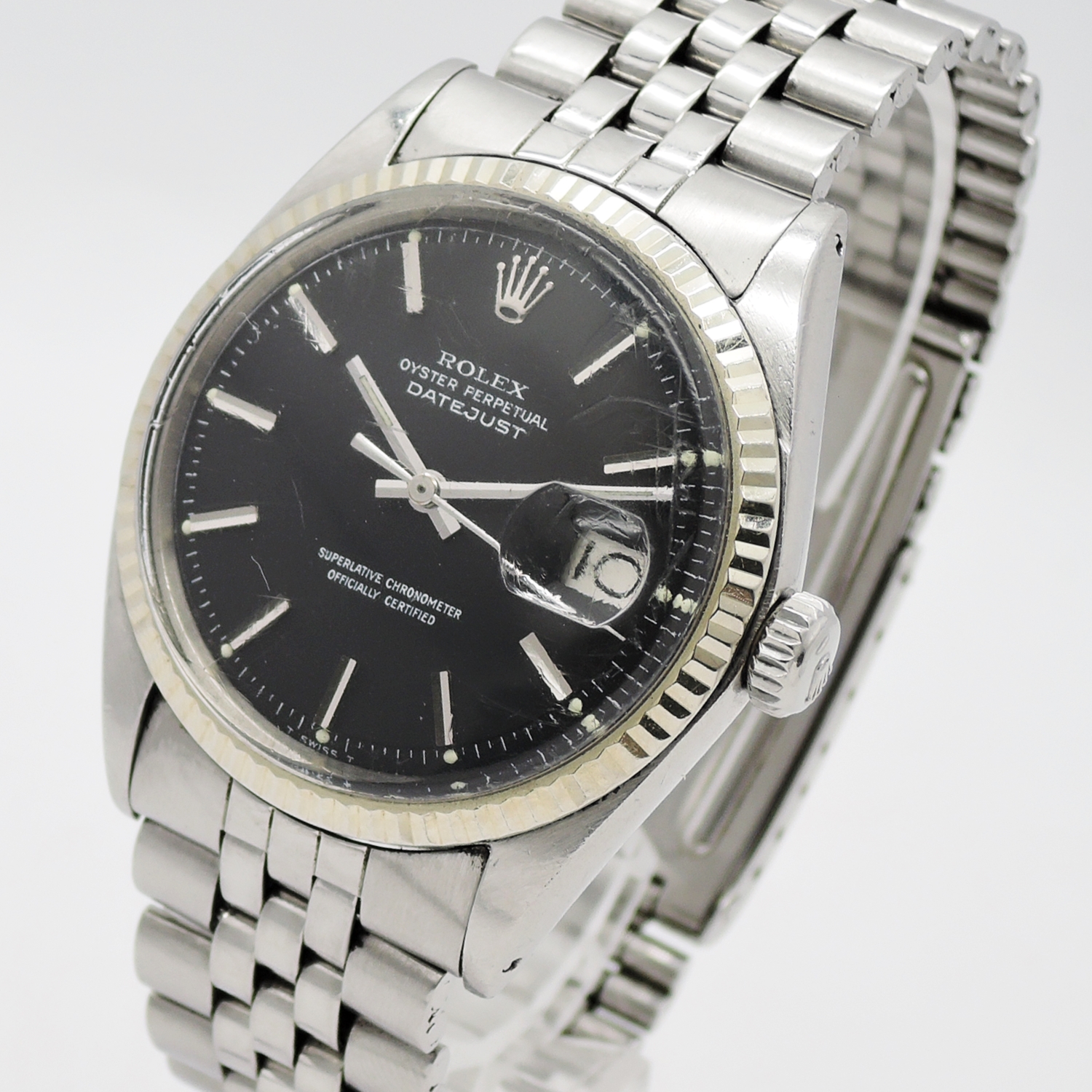 ロレックス デイトジャスト 36 1601 AT 文字盤ブラック 18㎝ ROLEX DATEJUST C004220のイメージ画像