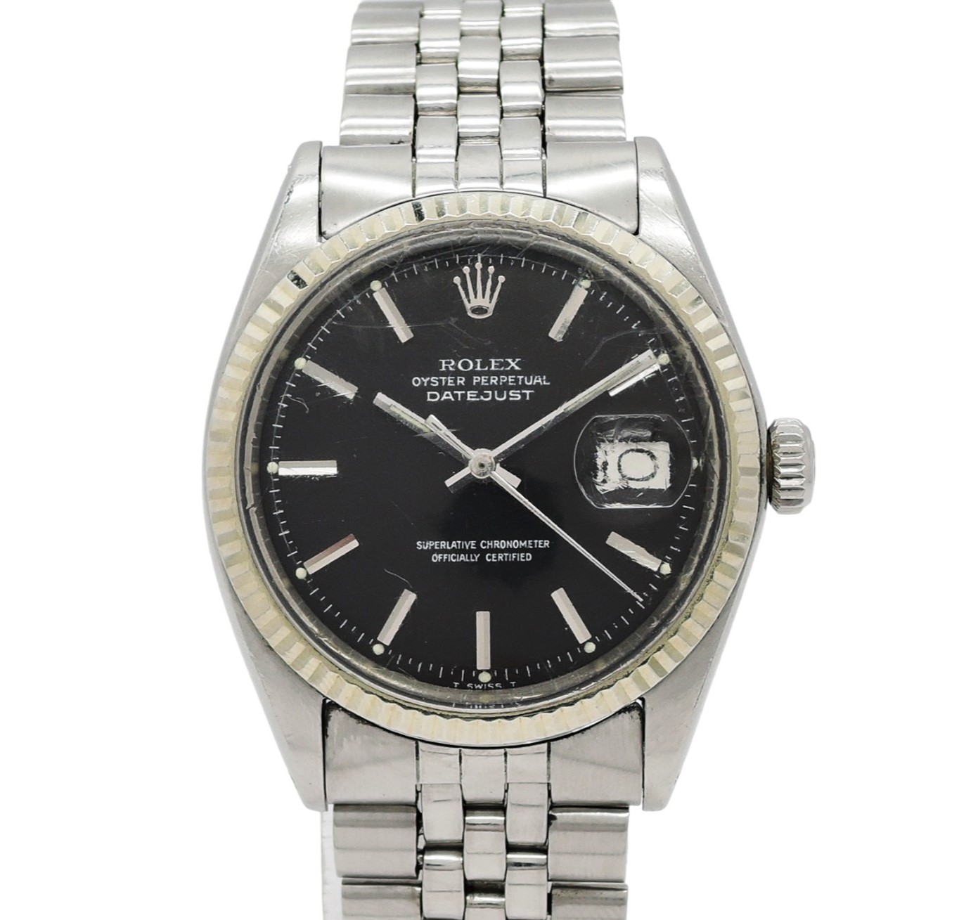 ロレックス デイトジャスト 36 1601 AT 文字盤ブラック 18㎝ ROLEX DATEJUST C004220のイメージ画像