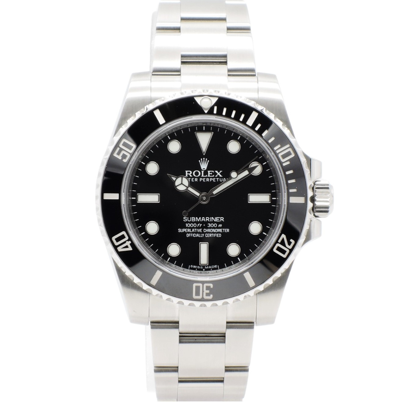 ロレックス サブマリーナノンデイト40 114060 AT 19.5㎝ 文字盤ブラック ROLEX Submariner Non-date 40 C004391