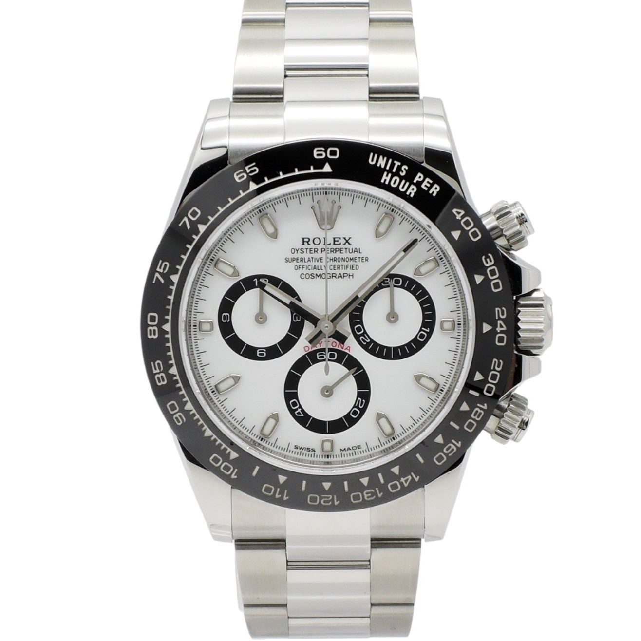 ロレックス デイトナ 116500LN 最新ギャランティ 2021年保証書 ランダム番 白 ホワイト AT 18㎝ ROLEX Daytona Latest Guarantee White C004352