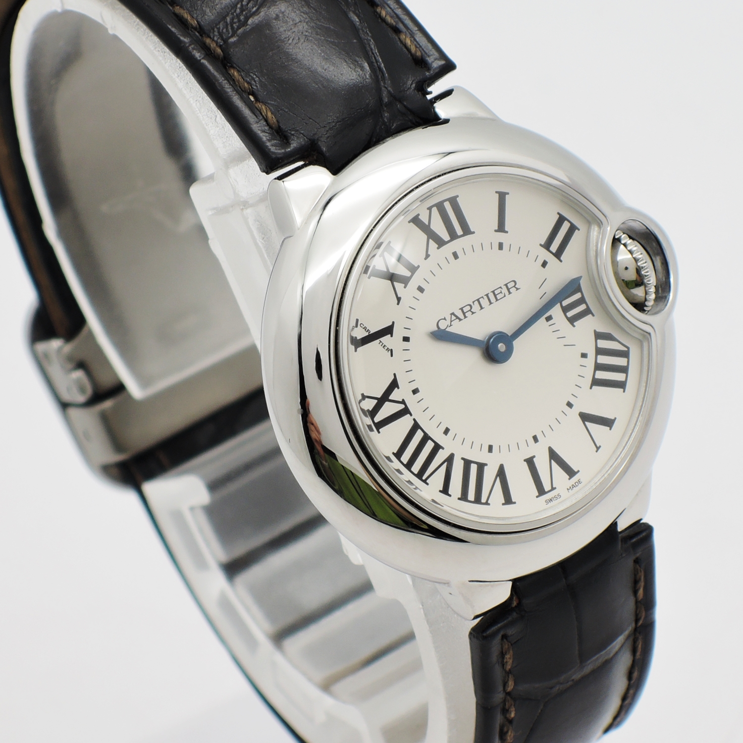 カルティエ バロンブルー W69018Z4 文字盤ホワイトローマン QZ 15cm Cartier Ballon Bleu C003772のイメージ画像