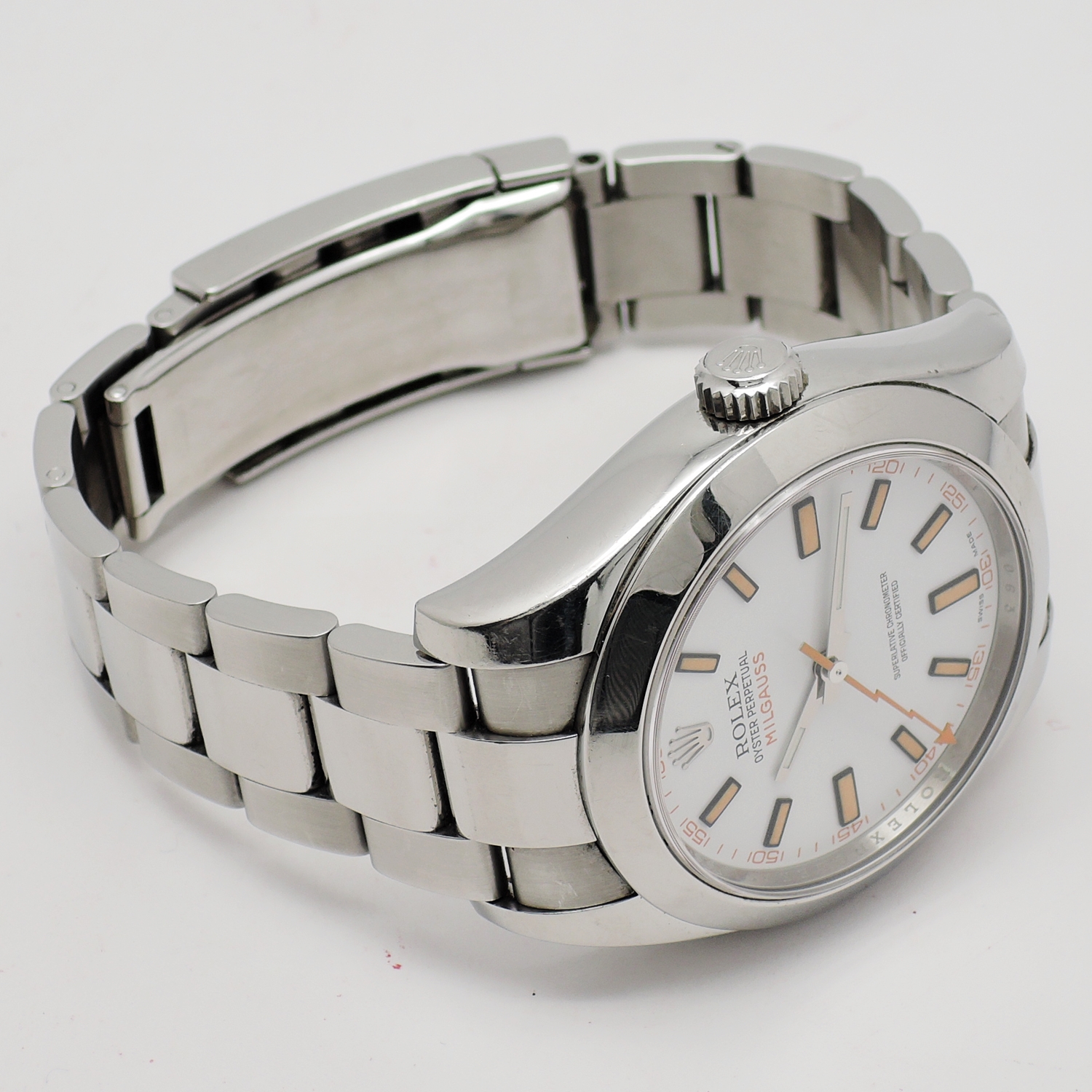ロレックス ミルガウス 116400 2017年保証書 白 ホワイト 17.5cm ROLEX Milgauss 40 White C005042のイメージ画像