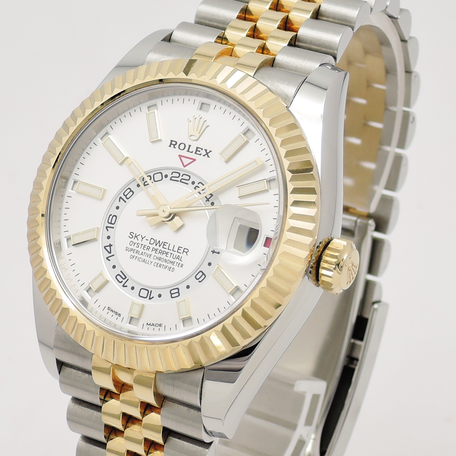 ロレックス スカイドゥエラー 326933 2022年保証書 ホワイト 白 ジュビリー Jubilee 18.5㎝ ROLEX Sky-Dweller 42 White C005958のイメージ画像