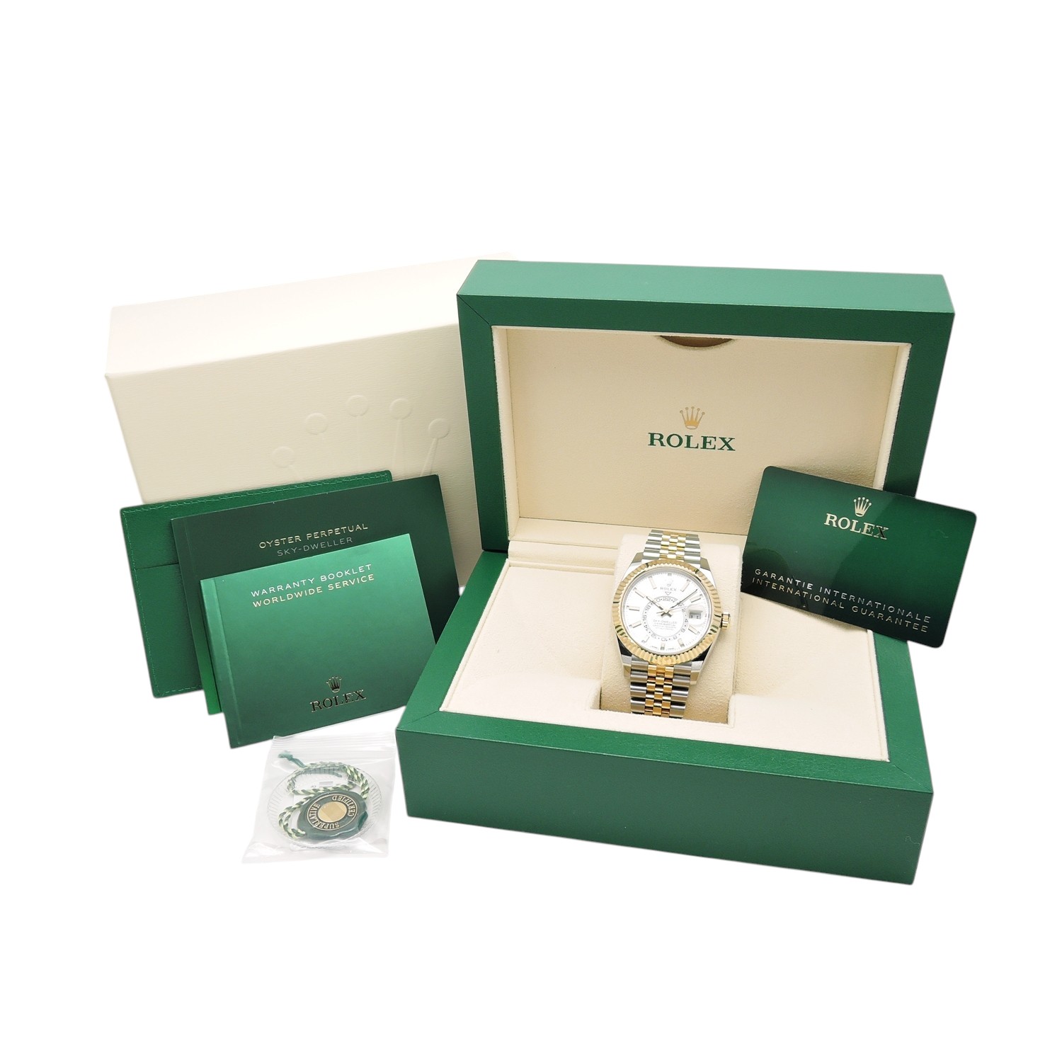 ロレックス スカイドゥエラー 326933 2022年保証書 ホワイト 白 ジュビリー Jubilee 18.5㎝ ROLEX Sky-Dweller 42 White C005958のイメージ画像