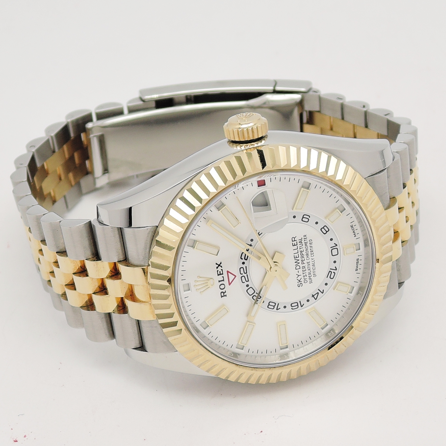 ロレックス スカイドゥエラー 326933 2022年保証書 ホワイト 白 ジュビリー Jubilee 18.5㎝ ROLEX Sky-Dweller 42 White C005958のイメージ画像