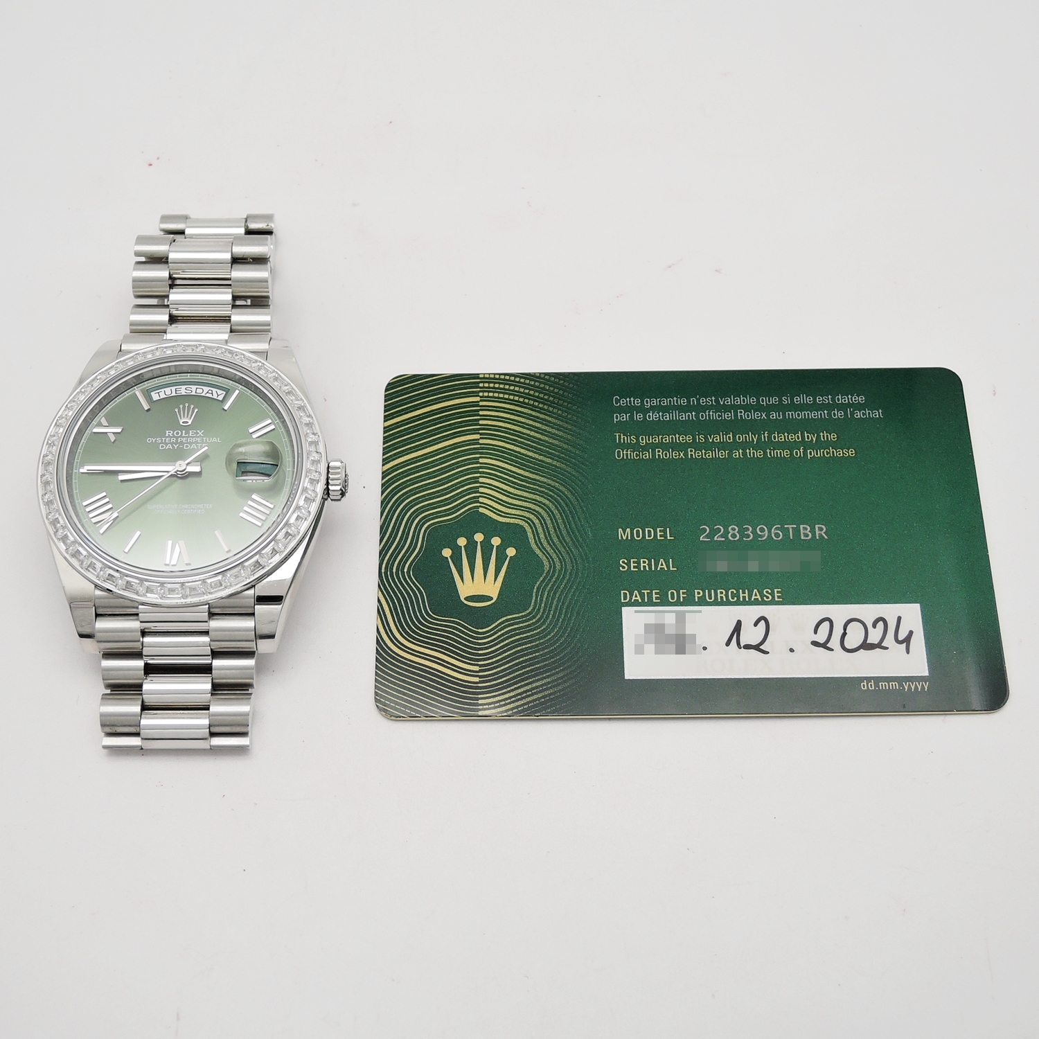 ロレックス デイデイト 40 228396TBR オリーブグリーン 2024年保証書 18.5㎝ ROLEX Day-Date 40 Olive Green C005959のイメージ画像