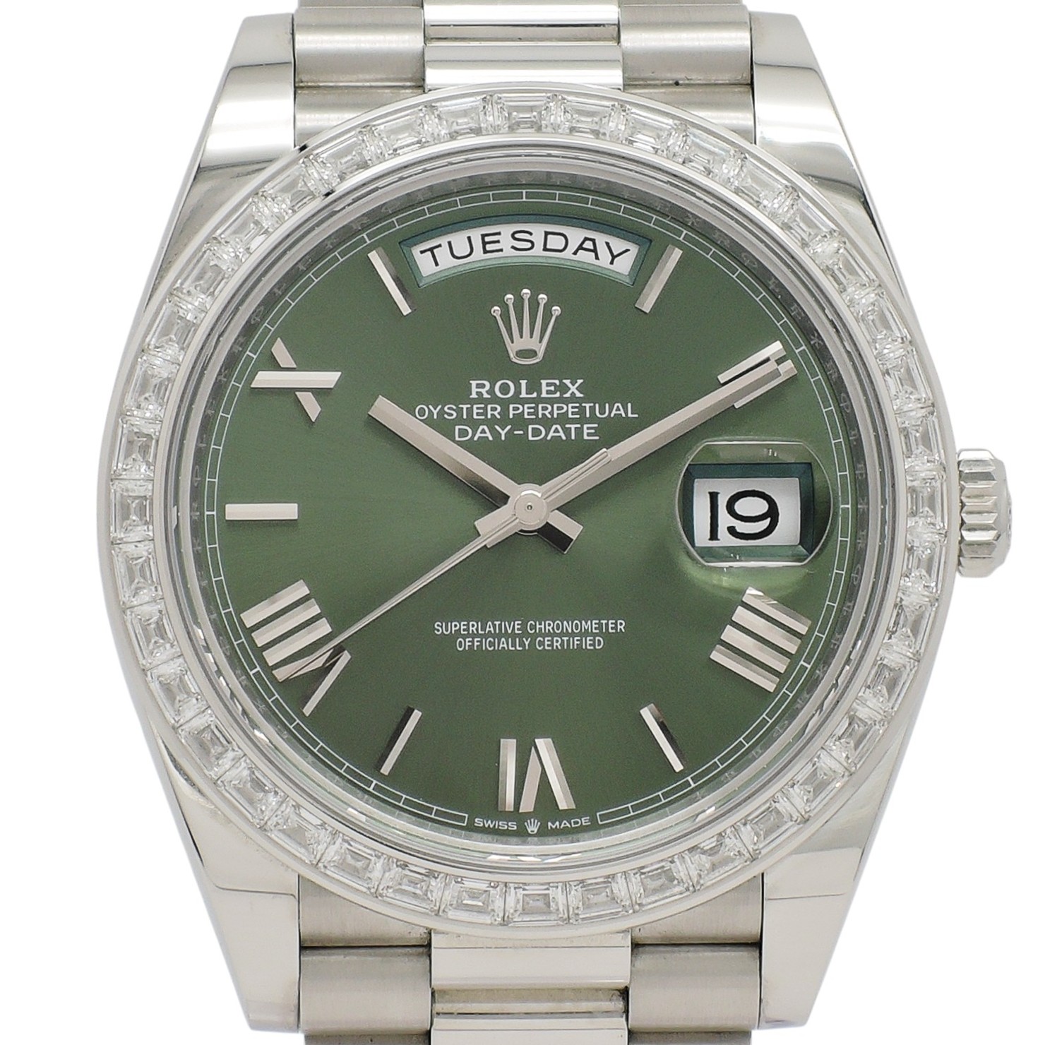 ロレックス デイデイト 40 228396TBR オリーブグリーン 2024年保証書 18.5㎝ ROLEX Day-Date 40 Olive Green C005959のイメージ画像
