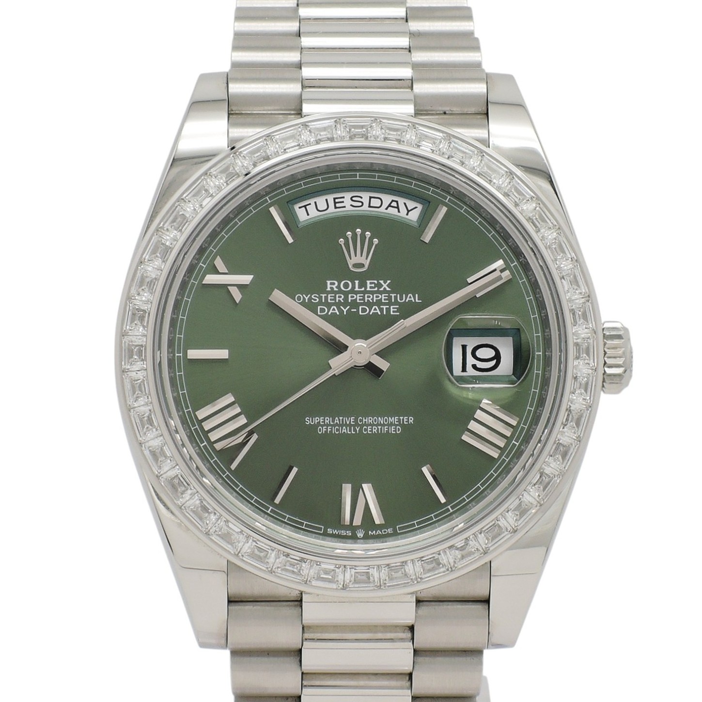 ロレックス デイデイト 40 228396TBR オリーブグリーン 2024年保証書 18.5㎝ ROLEX Day-Date 40 Olive Green C005959