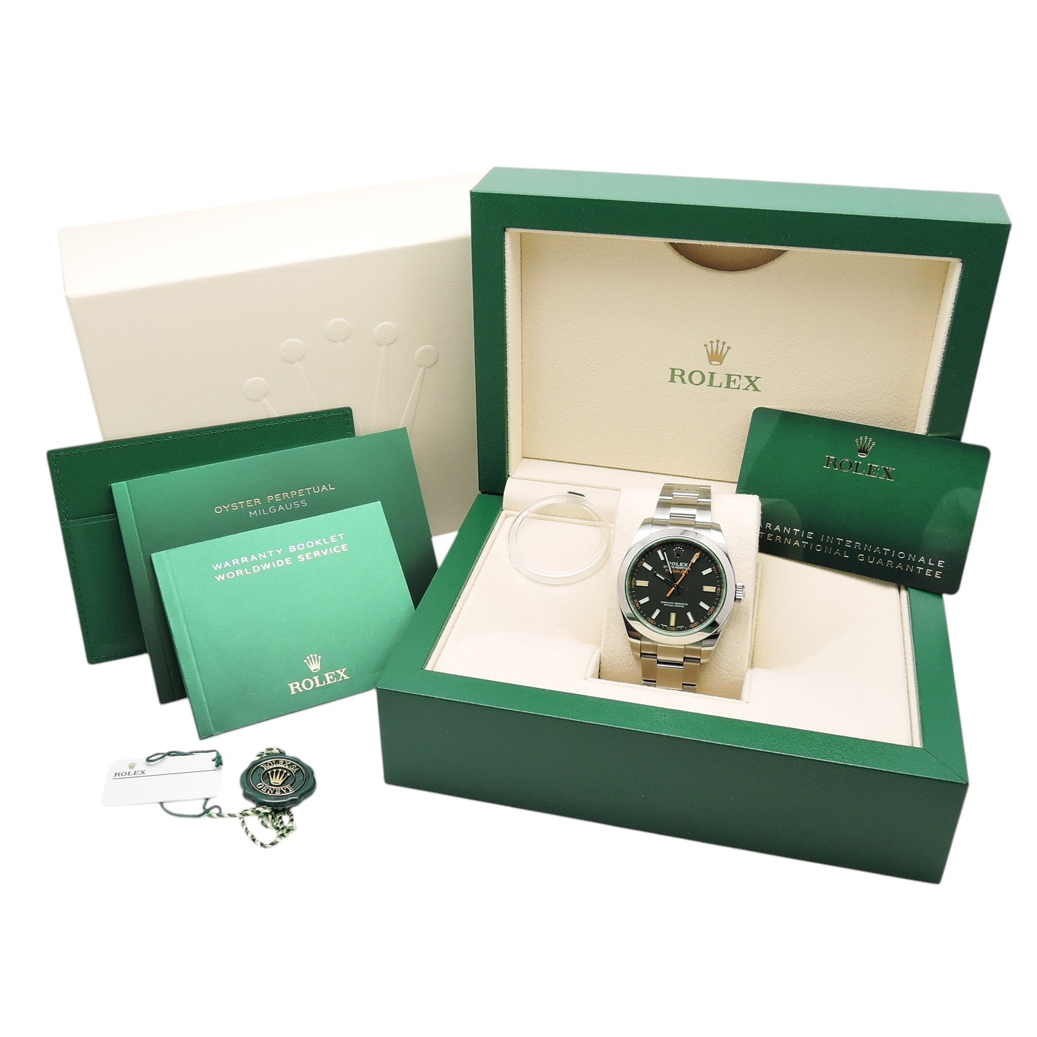 ロレックス ミルガウス 116400GV 2022年保証書 ブラック 黒 AT 17.5㎝ ROLEX Milgauss 40 Black C005964のイメージ画像
