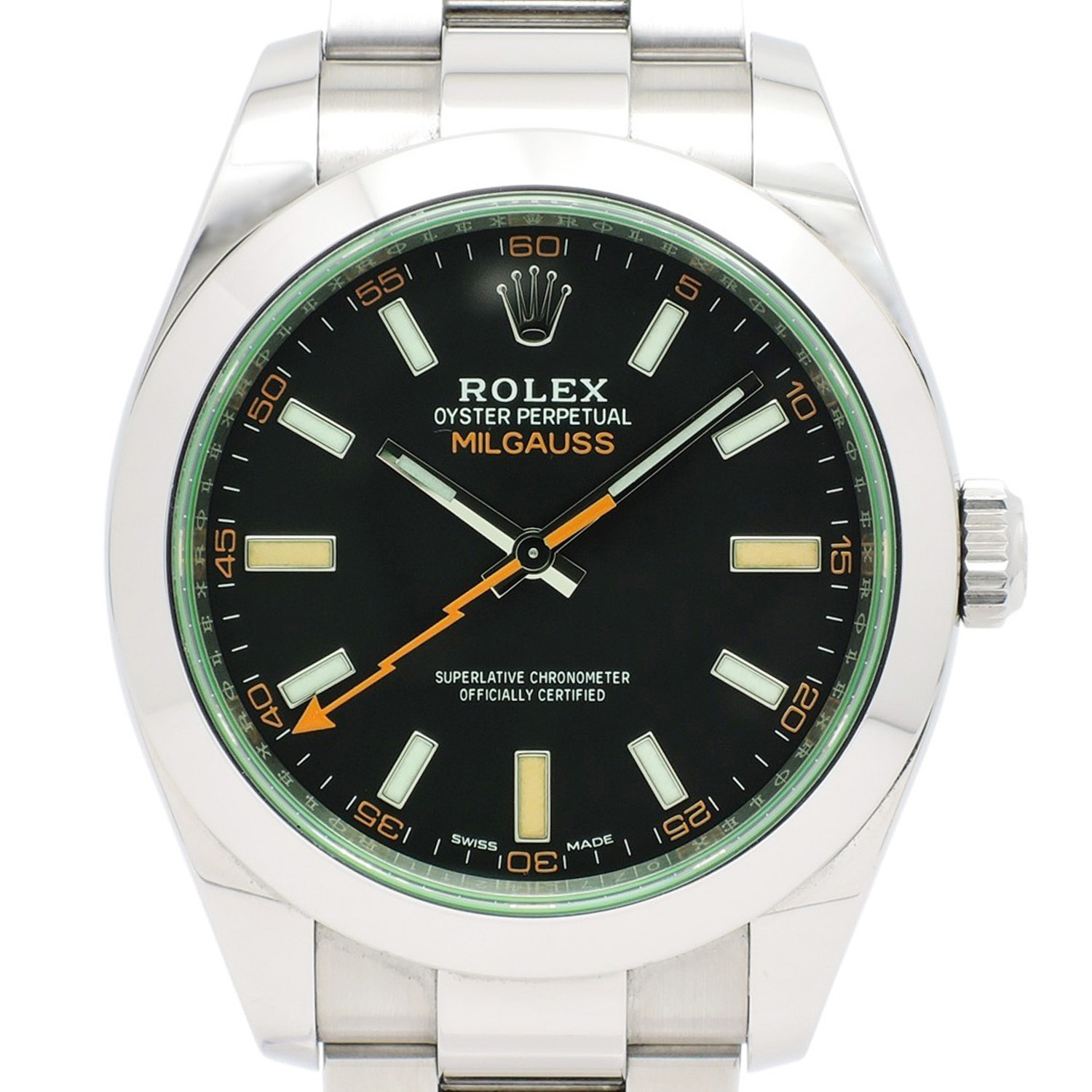 ロレックス ミルガウス 116400GV 2022年保証書 ブラック 黒 AT 17.5㎝ ROLEX Milgauss 40 Black C005964のイメージ画像