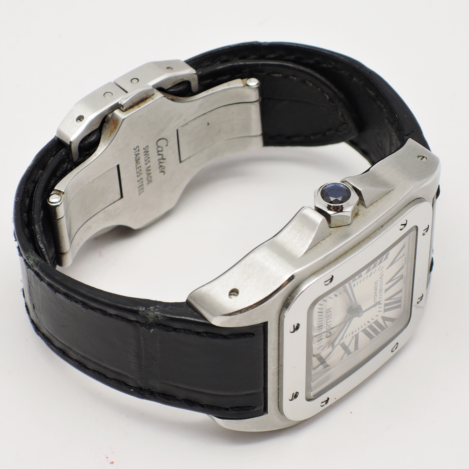 カルティエ サントス 100 MM W20106X8 白 ホワイト 17㎝ 2009年保証書 Cartier Santos 100 MM WhiteRoman C005905のイメージ画像