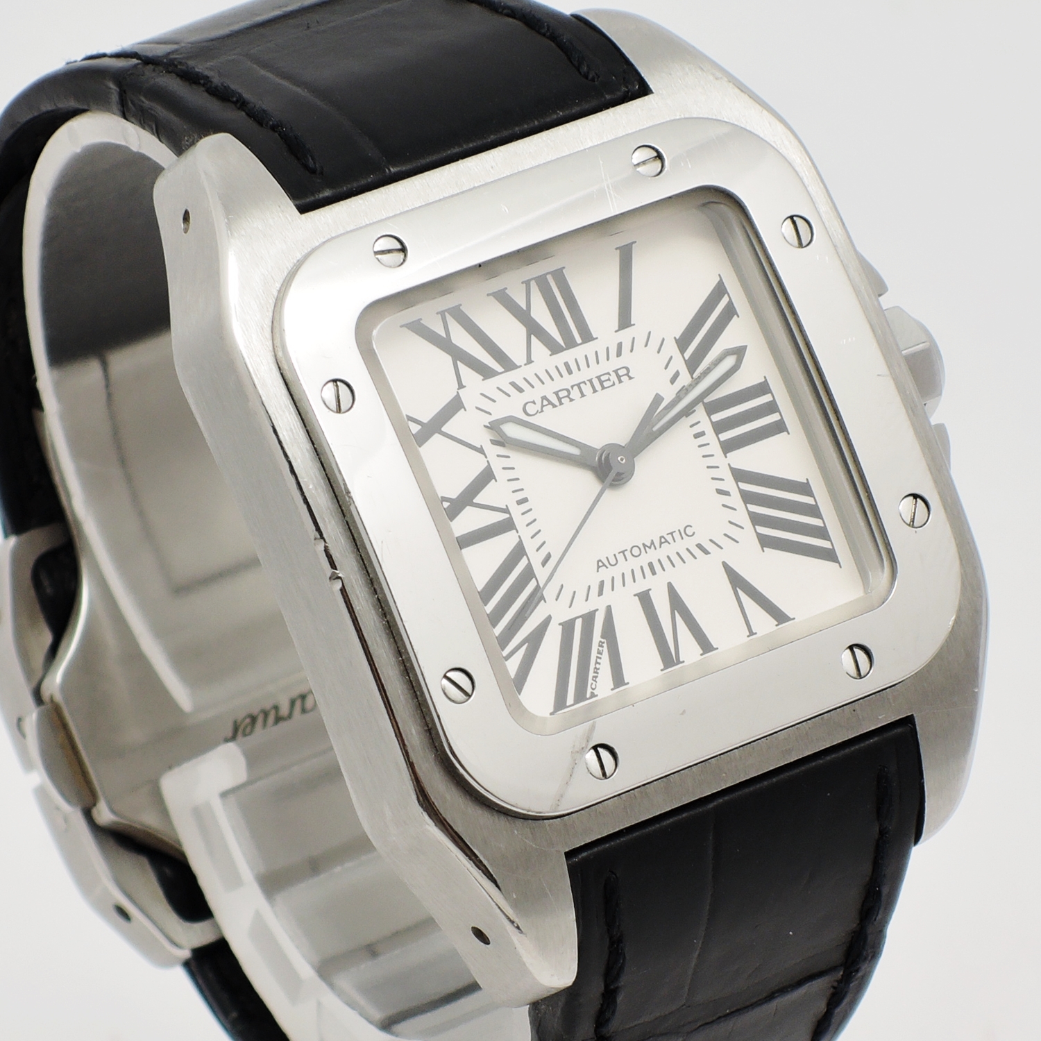 カルティエ サントス 100 MM W20106X8 白 ホワイト 17㎝ 2009年保証書 Cartier Santos 100 MM WhiteRoman C005905のイメージ画像
