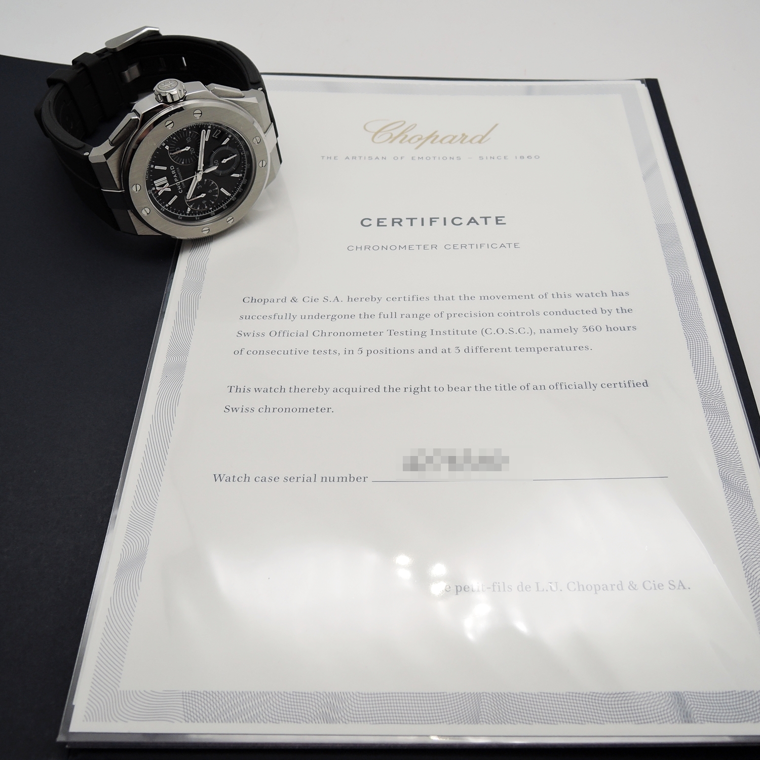 ショパール アルパイン XL クロノグラフ イーグル 298609-3004 ブラック 黒 19.5㎝ 保証書 Chopard Alpine Eagle XL Chronograph Black C005952のイメージ画像