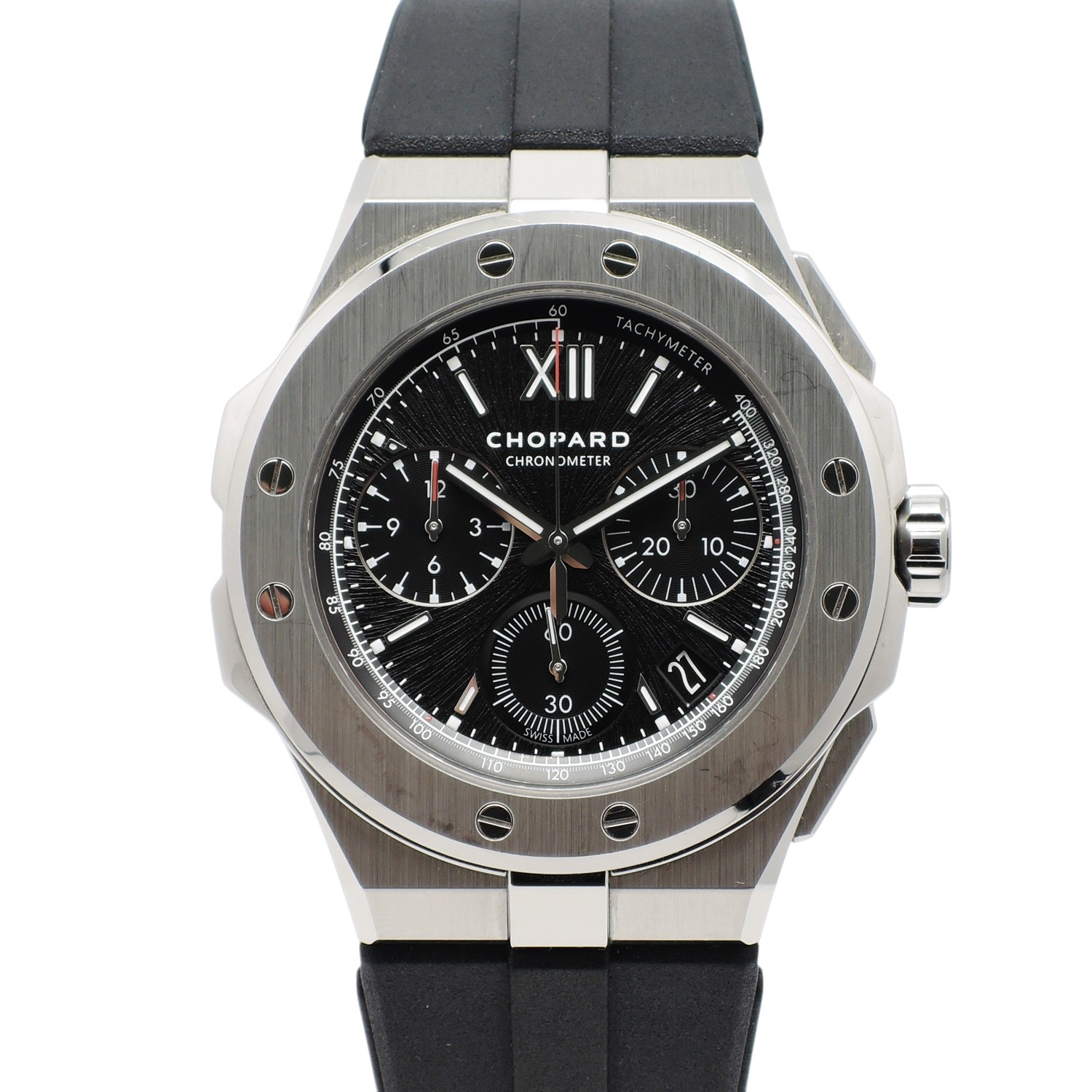 ショパール アルパイン XL クロノグラフ イーグル 298609-3004 ブラック 黒 19.5㎝ 保証書 Chopard Alpine Eagle XL Chronograph Black C005952