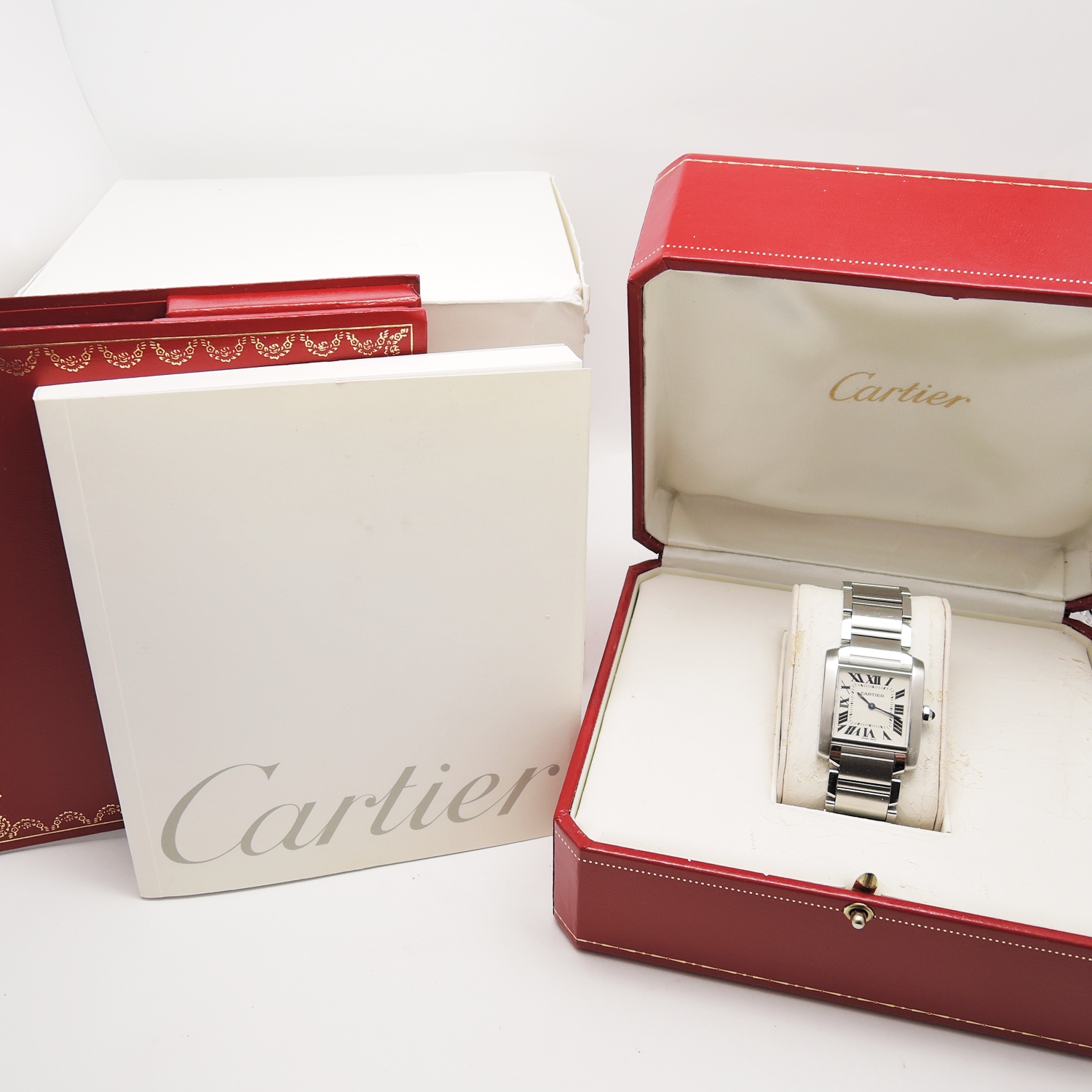 カルティエ タンクフランセーズ MM 2301 W51003Q3 ホワイトローマン QZ 15cm Cartier Tank Francaise MM 2301 C006042のイメージ画像