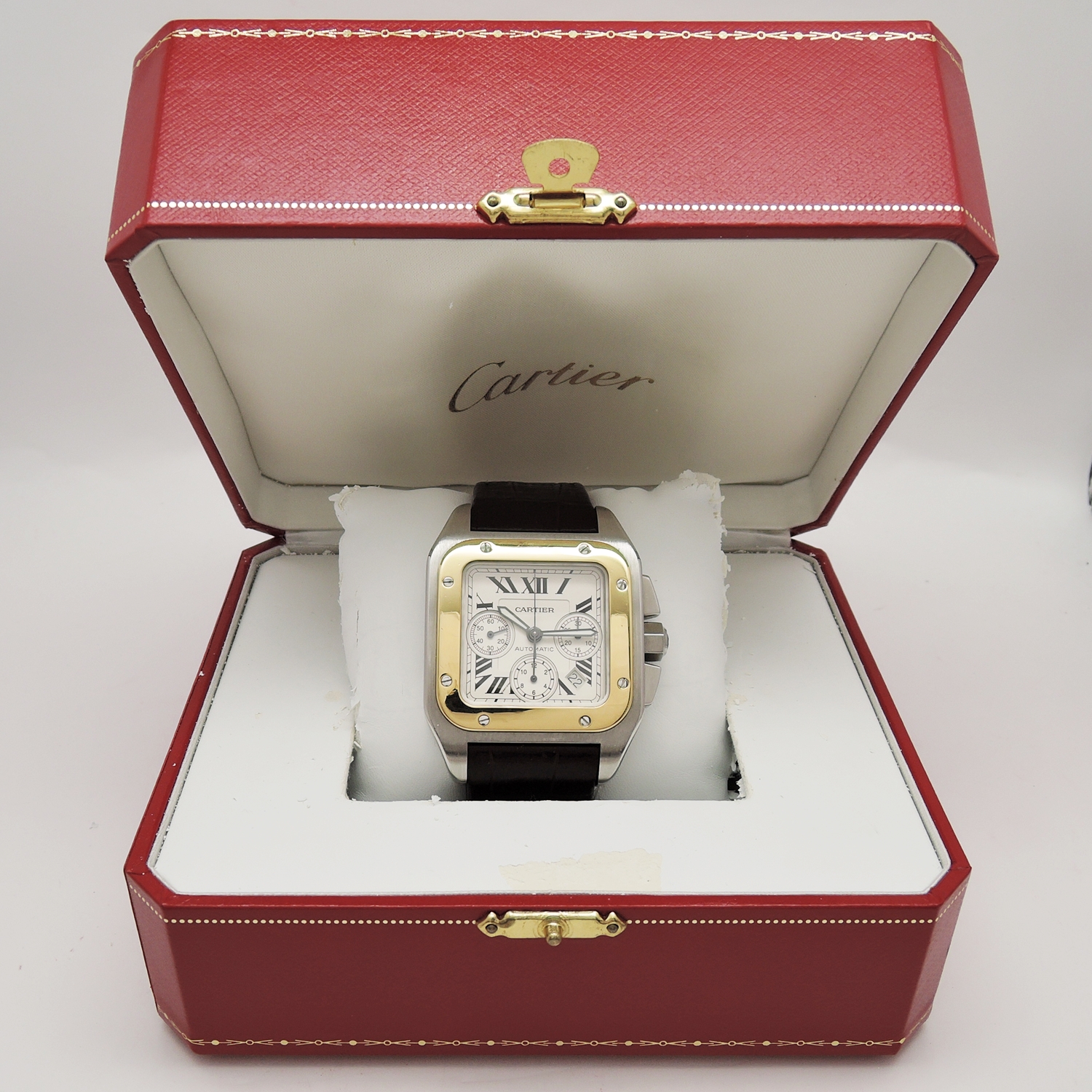 カルティエ サントス 100 クロノブラフ XL 2710 W20091X7 ホワイトローマン 18.5㎝ AT Cartier Santos 100 Chronograph XL 2740 C006029のイメージ画像