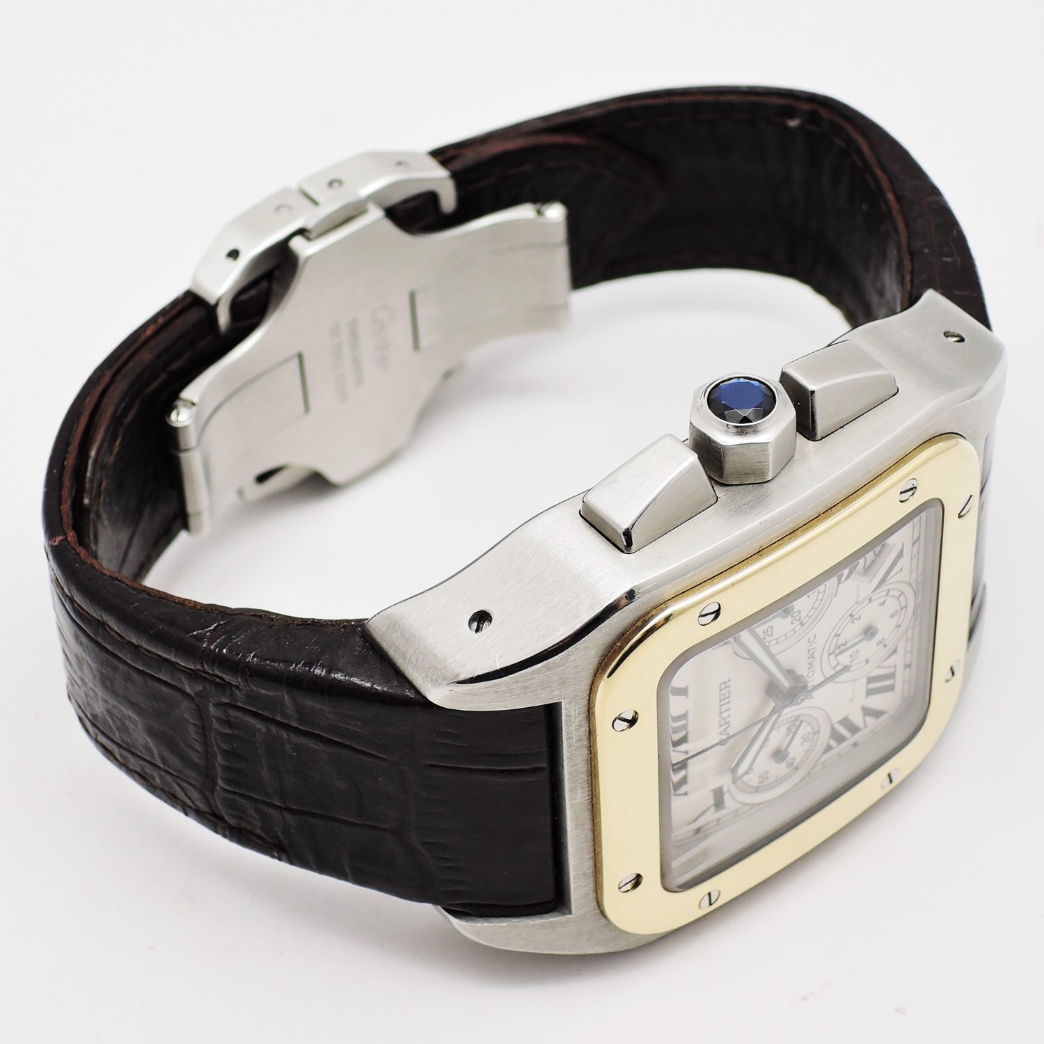カルティエ サントス 100 クロノブラフ XL 2710 W20091X7 ホワイトローマン 18.5㎝ AT Cartier Santos 100 Chronograph XL 2740 C006029のイメージ画像