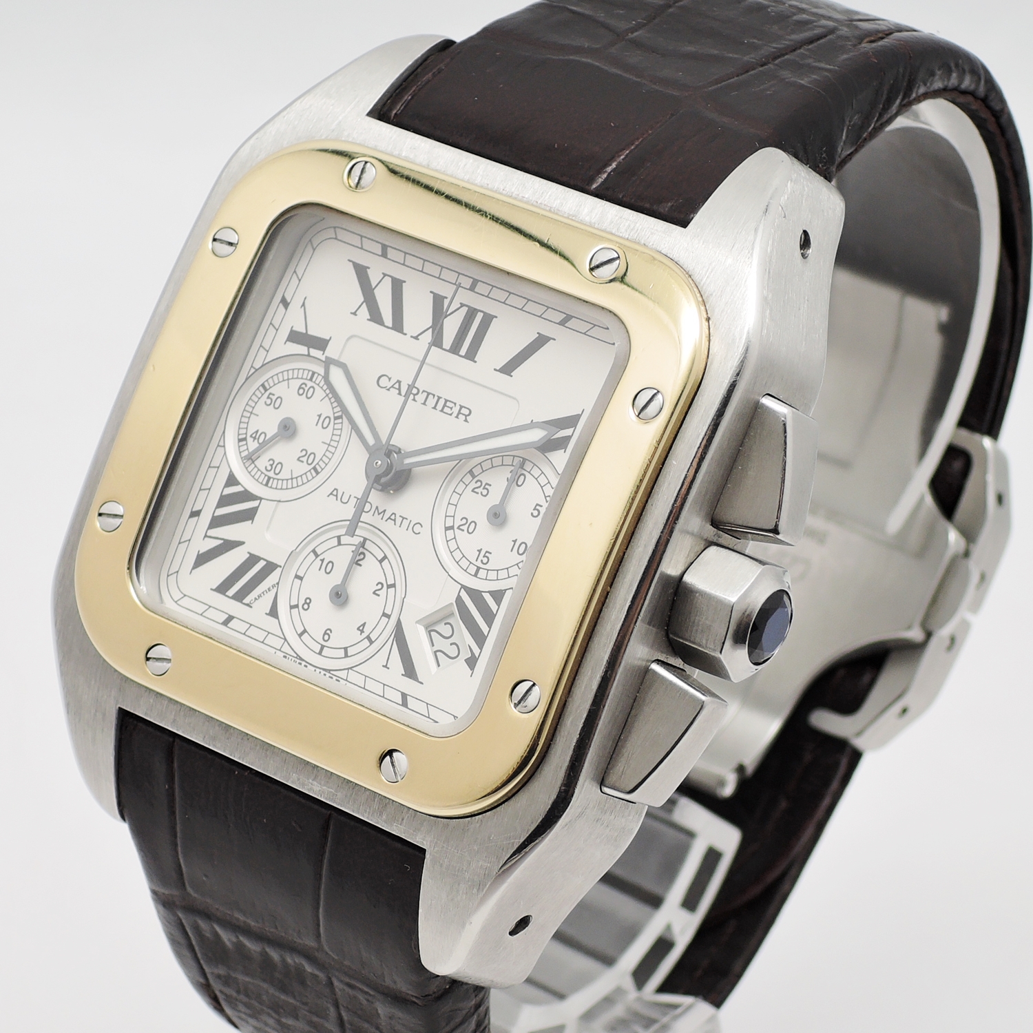 カルティエ サントス 100 クロノブラフ XL 2710 W20091X7 ホワイトローマン 18.5㎝ AT Cartier Santos 100 Chronograph XL 2740 C006029のイメージ画像