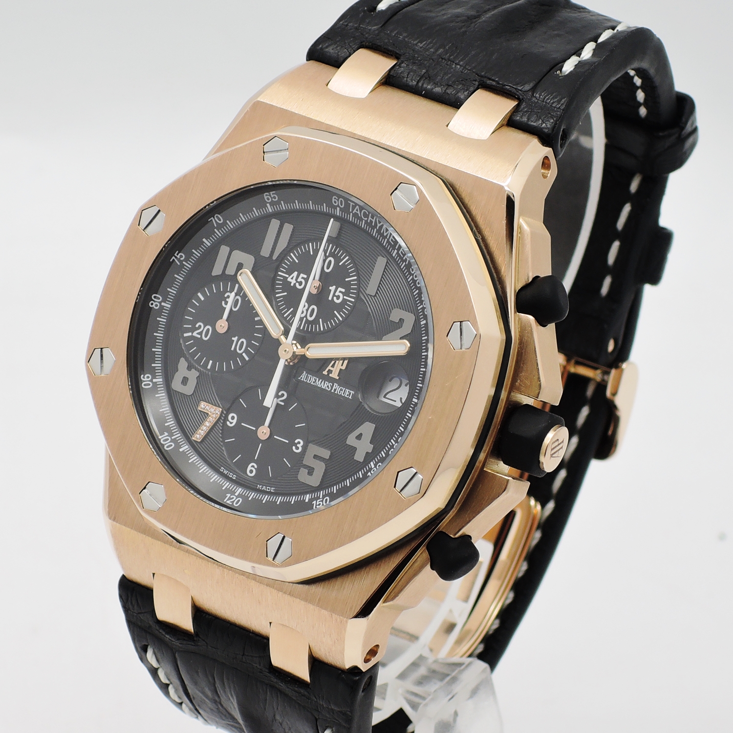 オーデマピゲ ロイヤルオーク オフショア 26180OR.OO.D101CR.01 AT 19cm ブラックアラビア AUDEMARS PIGUET Royal Oak Offshore Black Arabia Ⅶ Diamond C005954のイメージ画像