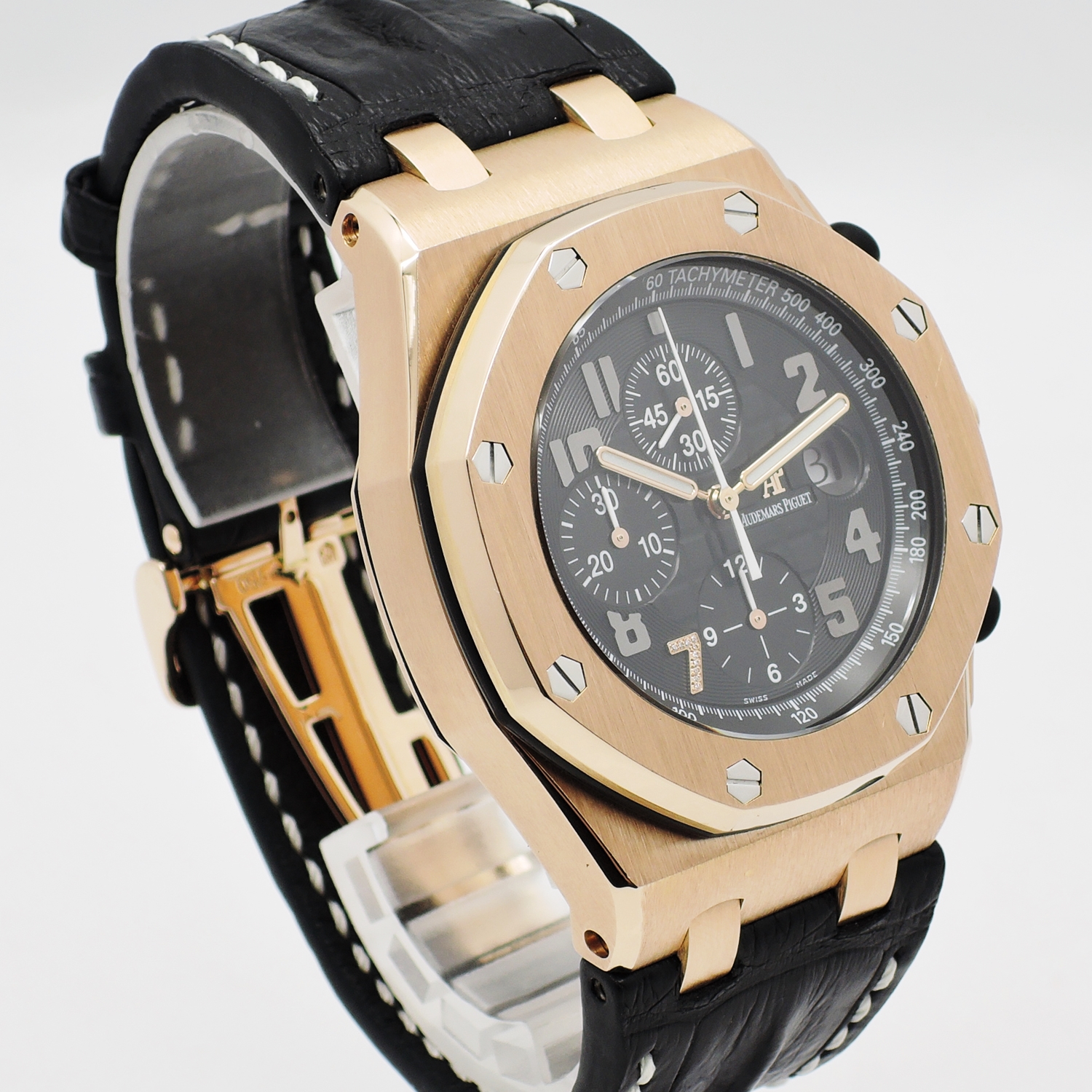 オーデマピゲ ロイヤルオーク オフショア 26180OR.OO.D101CR.01 AT 19cm ブラックアラビア AUDEMARS PIGUET Royal Oak Offshore Black Arabia Ⅶ Diamond C005954のイメージ画像