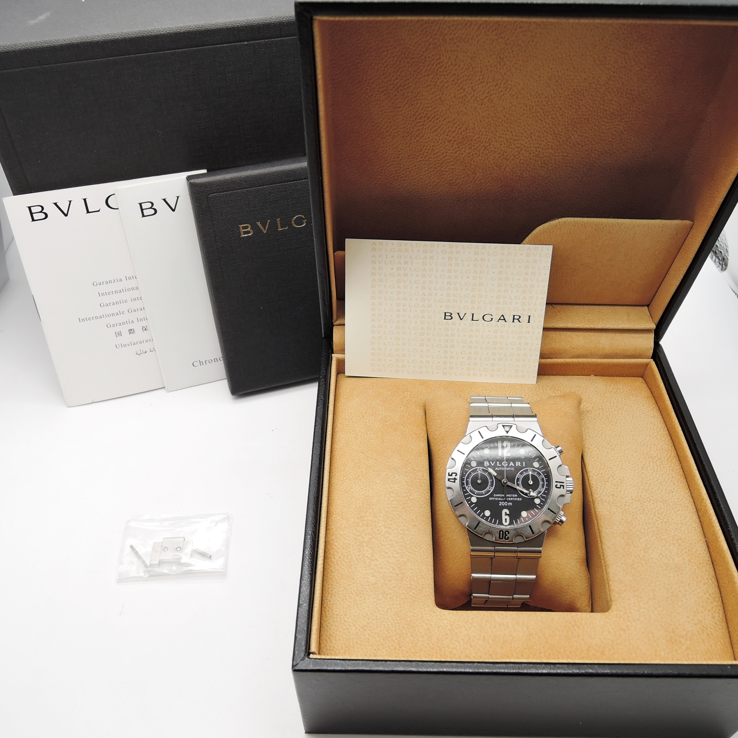 ブルガリ ディアゴノ スクーバ クロノグラフ SCB38S AT 17.5cm ブラック BVLGAR Diagono Scuba Chronograph Black C006106のイメージ画像