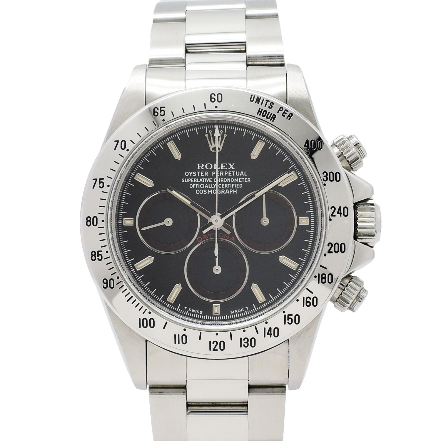 ロレックス デイトナ 16520 黒 W番 パトリッツィダイヤル/ブラウンアイ/ダースベイダー 完品 17.5cm AT ROLEX Daytona Black C006329