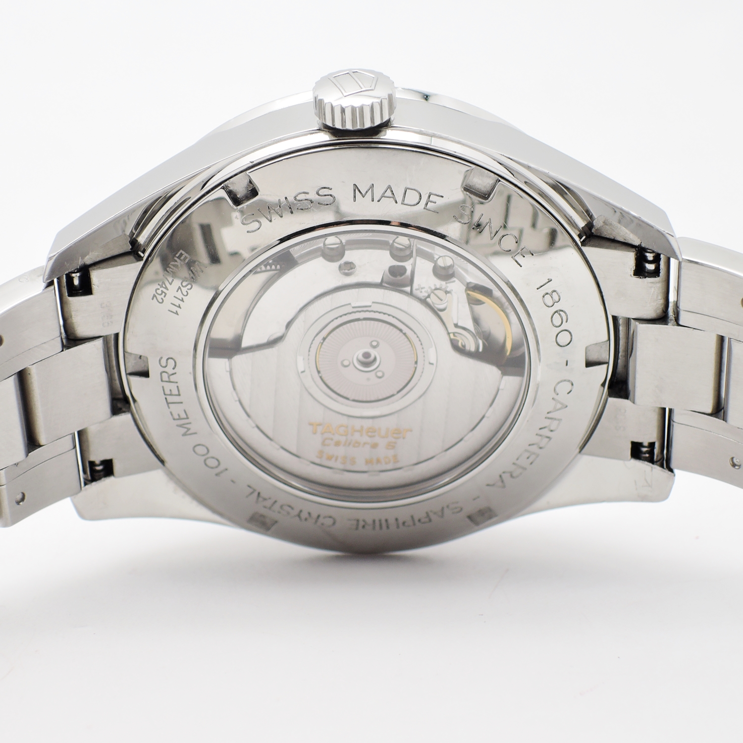 タグホイヤー カレラ ヘリテージ キャリバー6 WAS2111 シルバー 18.5cm AT TAG HEUER Carrera Heritage Caribre 6 Sliver C005931のイメージ画像