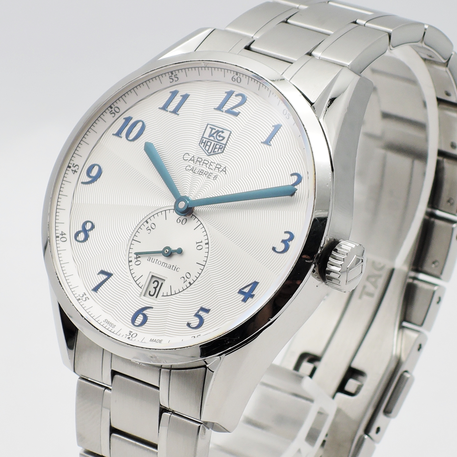 タグホイヤー カレラ ヘリテージ キャリバー6 WAS2111 シルバー 18.5cm AT TAG HEUER Carrera Heritage Caribre 6 Sliver C005931のイメージ画像
