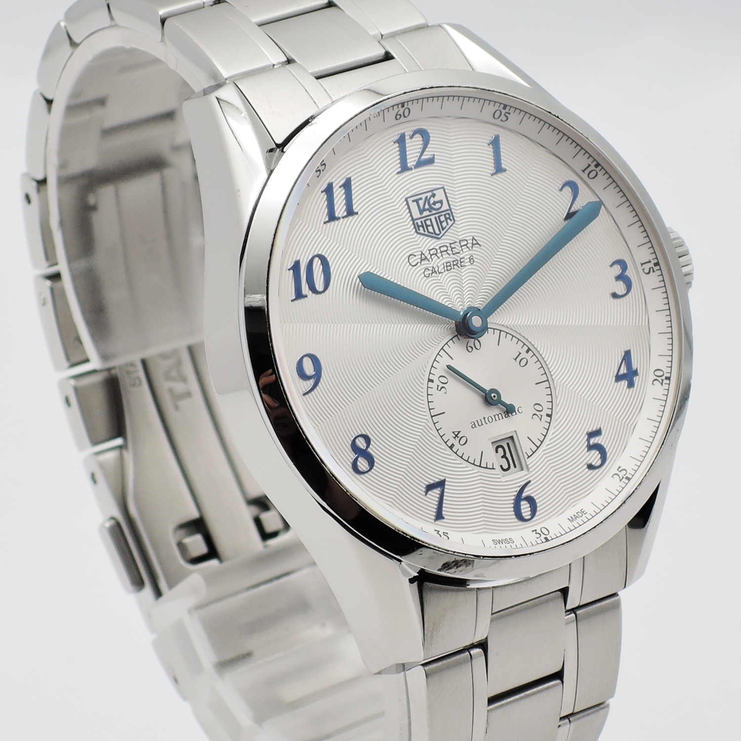 タグホイヤー カレラ ヘリテージ キャリバー6 WAS2111 シルバー 18.5cm AT TAG HEUER Carrera Heritage Caribre 6 Sliver C005931のイメージ画像