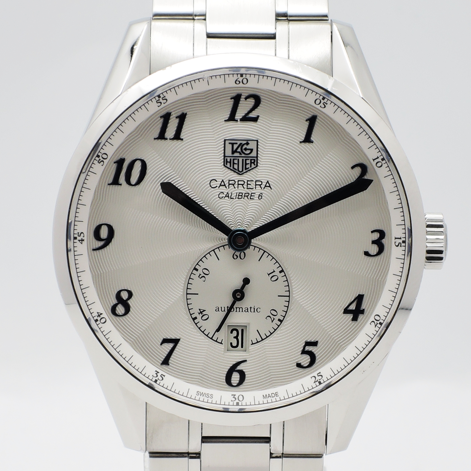 タグホイヤー カレラ ヘリテージ キャリバー6 WAS2111 シルバー 18.5cm AT TAG HEUER Carrera Heritage Caribre 6 Sliver C005931のイメージ画像