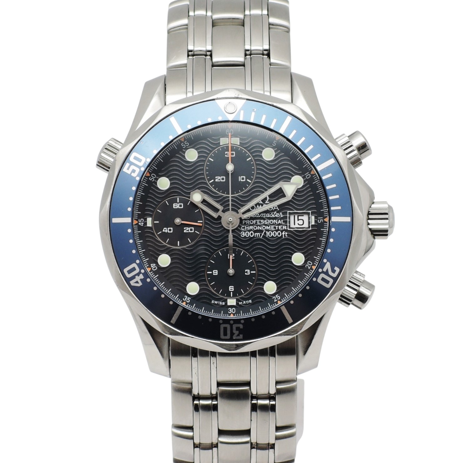 オメガ シーマスター プロフェッショナル300 クロノグラフ 2599.80 ブルー 20.5cm AT OMEGA Seamaster Professional 300 Chronograph Blue C005932