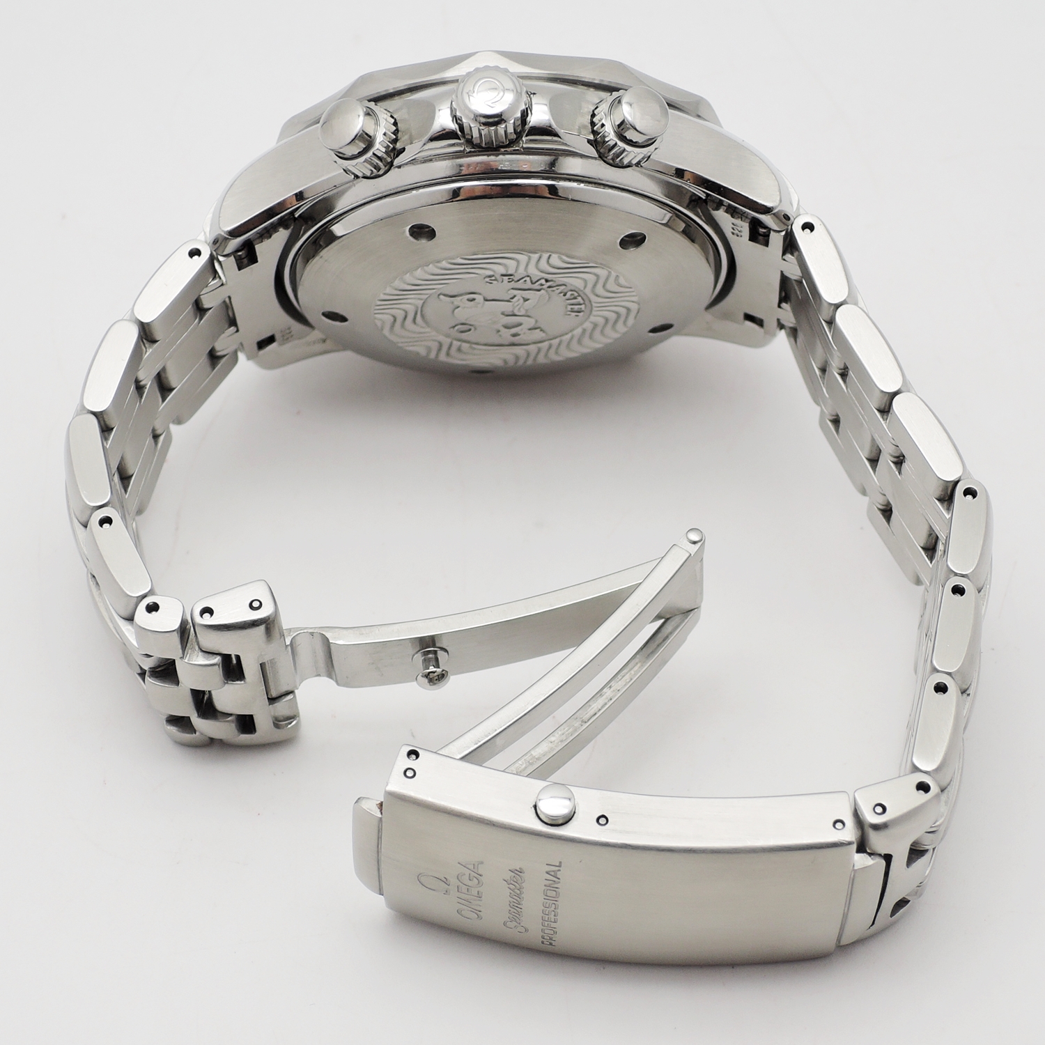 オメガ シーマスター プロフェッショナル300 クロノグラフ 2599.80 ブルー 20.5cm AT OMEGA Seamaster Professional 300 Chronograph Blue C005932のイメージ画像