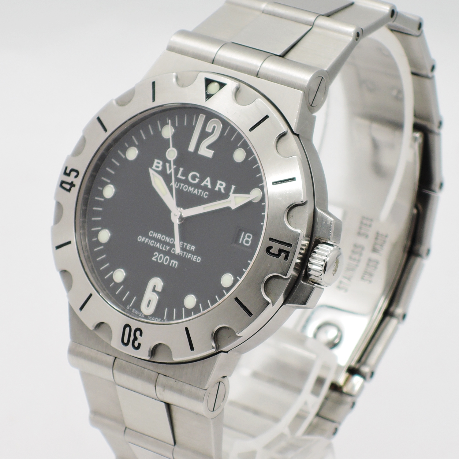 ブルガリ ディアゴノ SD38S ブラック AT 18㎝ 保証書,箱付き BVLGARI Diagono C006272のイメージ画像