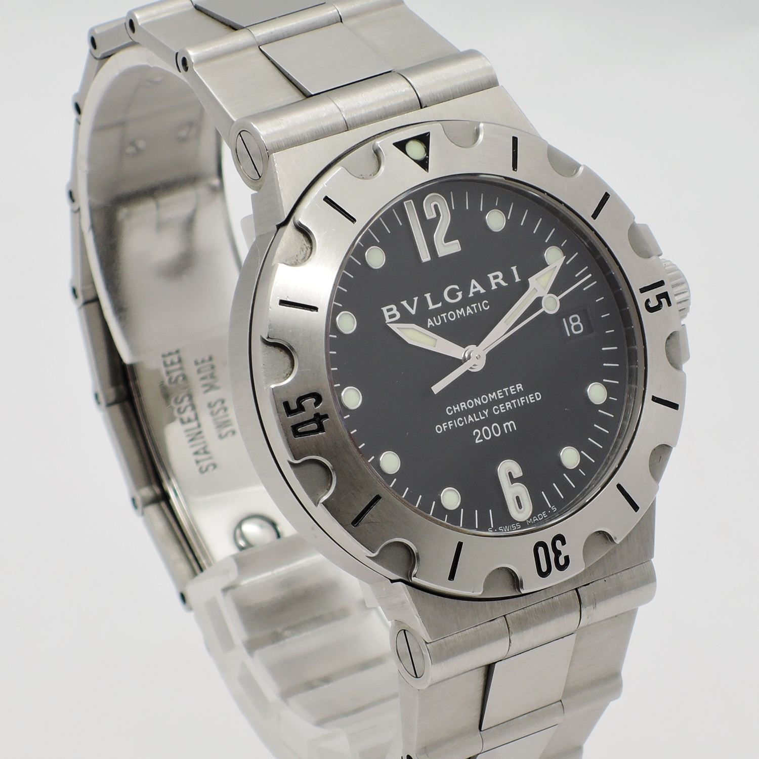 ブルガリ ディアゴノ SD38S ブラック AT 18㎝ 保証書,箱付き BVLGARI Diagono C006272のイメージ画像