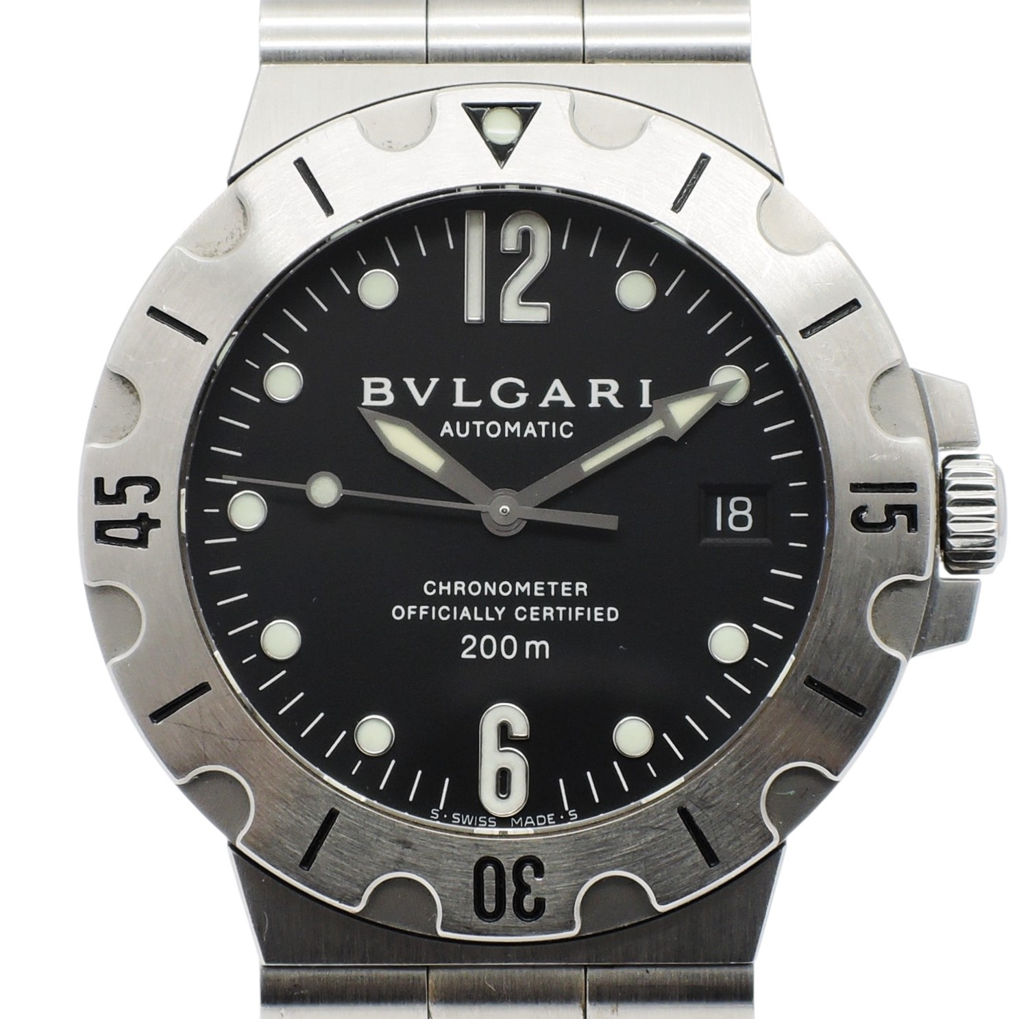ブルガリ ディアゴノ SD38S ブラック AT 18㎝ 保証書,箱付き BVLGARI Diagono C006272のイメージ画像
