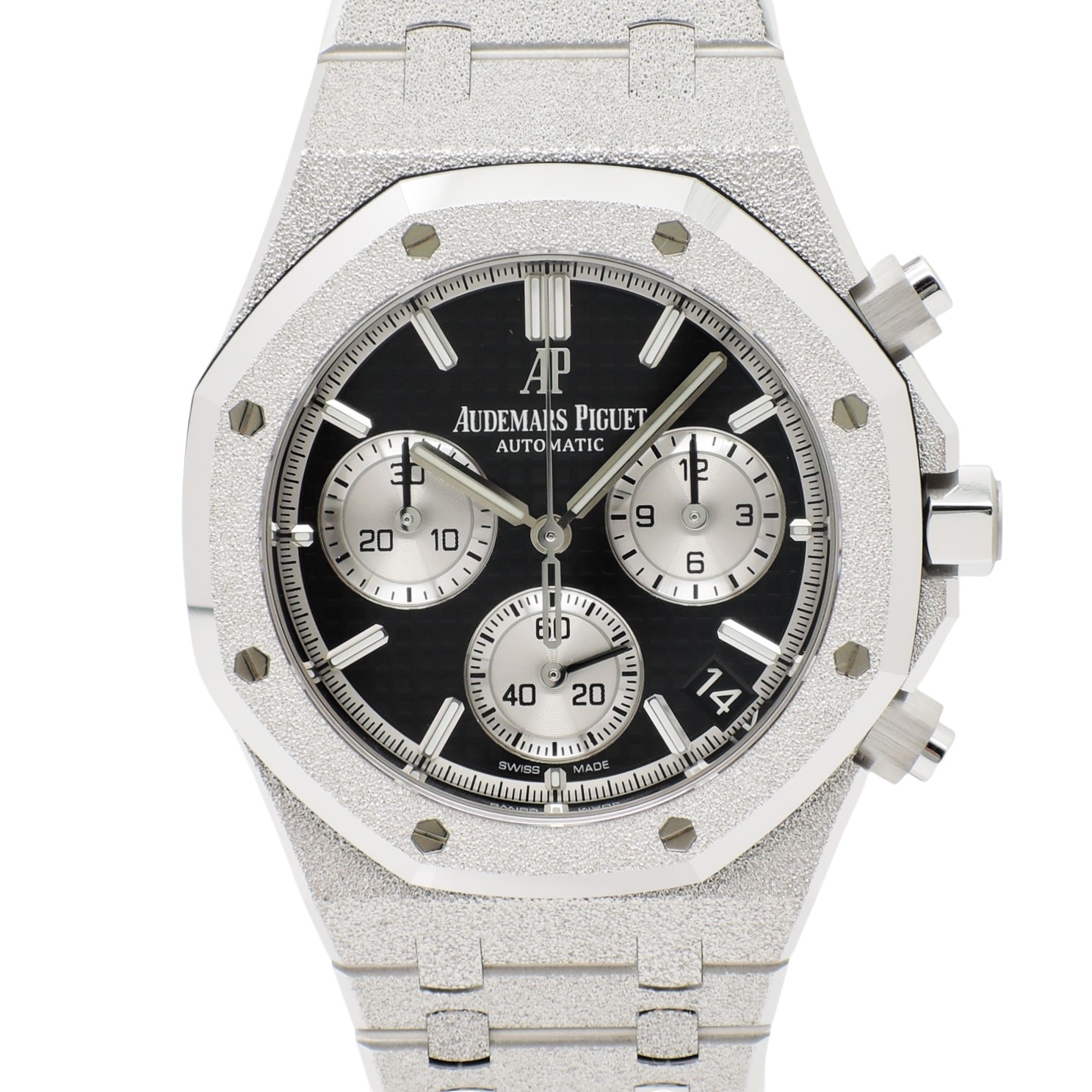 オーデマピゲ ロイヤルオーク クロノグラフ フロステッド 26239BC.GG.1224BC.02 ブラック/シルバー AT 41mm WG 17cm AUDEMARS PIGUET Royal Oak Chronograph Frosted Black/Silver C006380