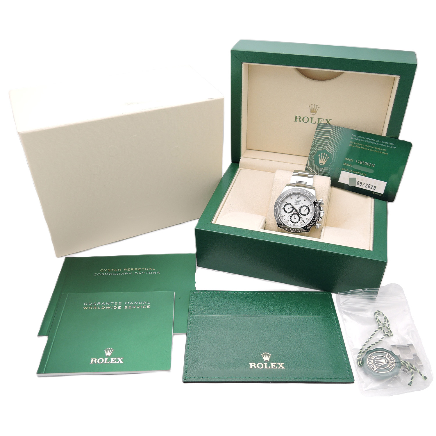 ロレックス コスモグラフ デイトナ 116500LN 白 ホワイト 2020年製 保証書付 SS フルコマ メンズ ROLEX Daytona White C006622のイメージ画像