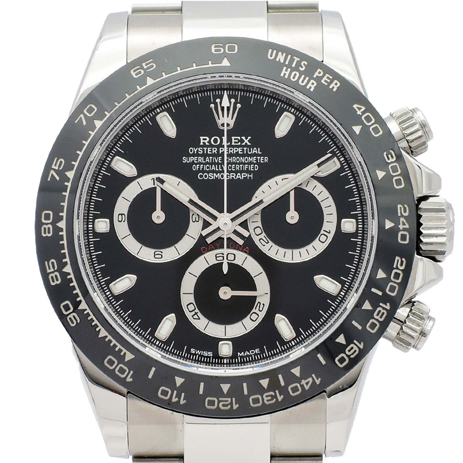 ロレックス コスモグラフ デイトナ 116500LN 黒 ブラック 2016年製 保証書付 SS フルコマ メンズ ROLEX Daytona Black C006623のイメージ画像