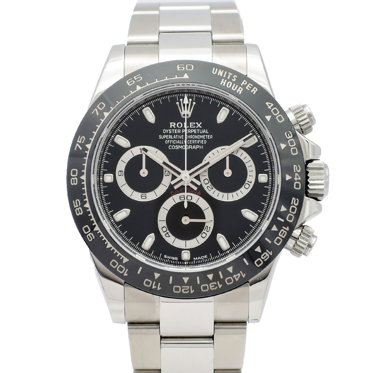 ロレックス コスモグラフ デイトナ 116500LN 黒 ブラック 2016年製 保証書付 SS フルコマ メンズ ROLEX Daytona Black C006623