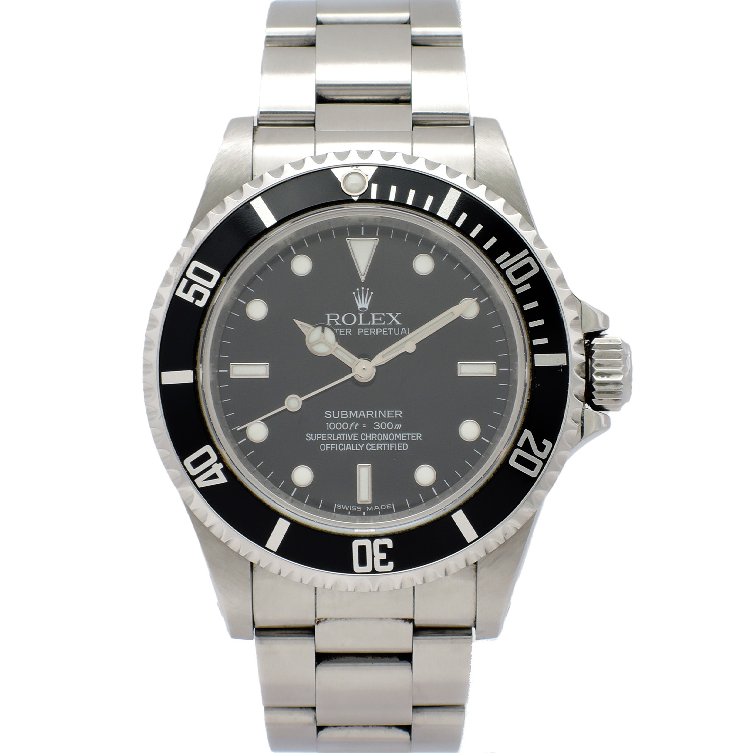 ロレックス サブマリーナ ノンデイト 14060M 黒 ブラック 2010年製 保証書付 SS 17cm メンズ ROLEX Submariner Non-date Black C006624