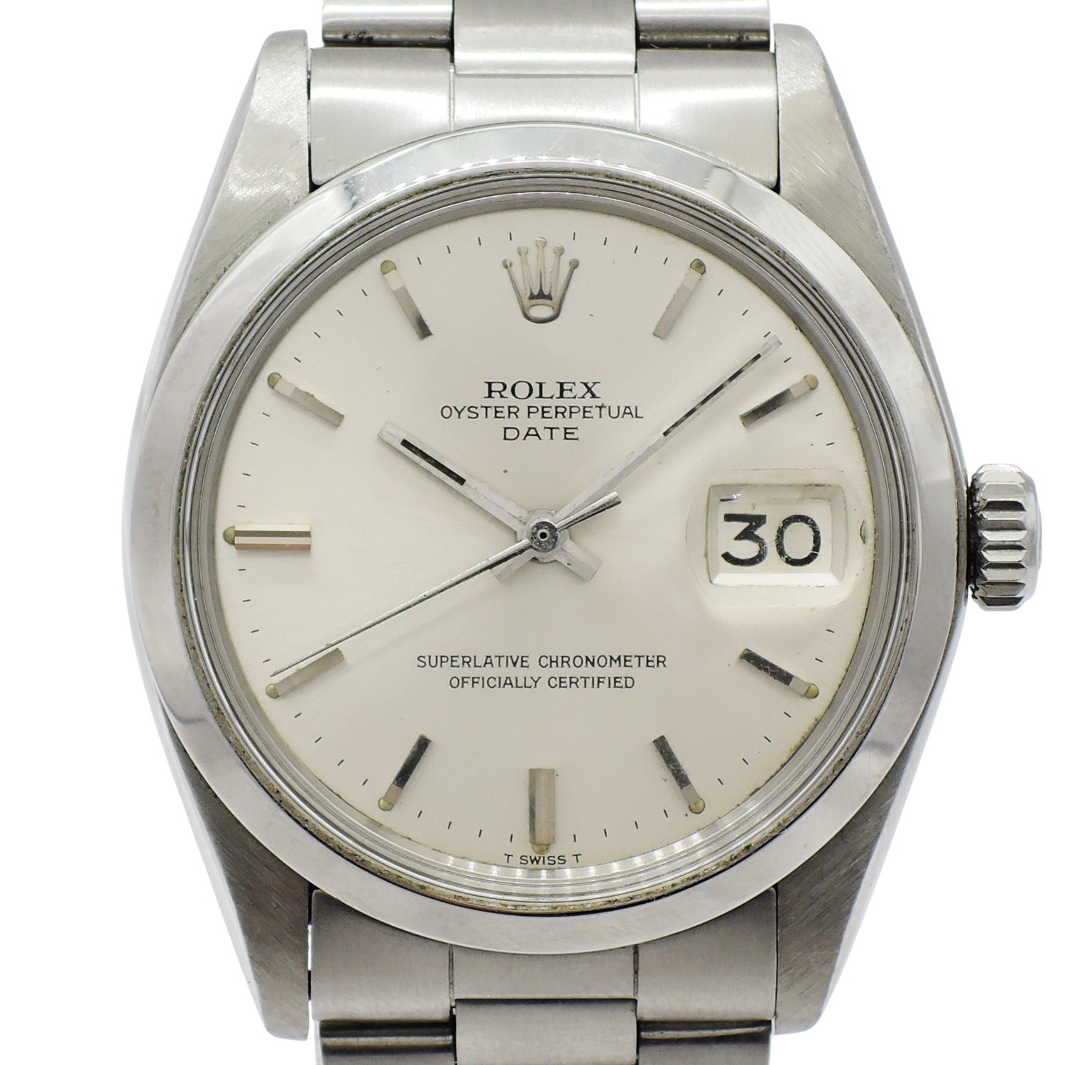 ロレックス オイスターパーペチュアルデイト 1500 シルバー AT 16.5cm ROLEX Oyster Perpetual Date Silver C006970のイメージ画像