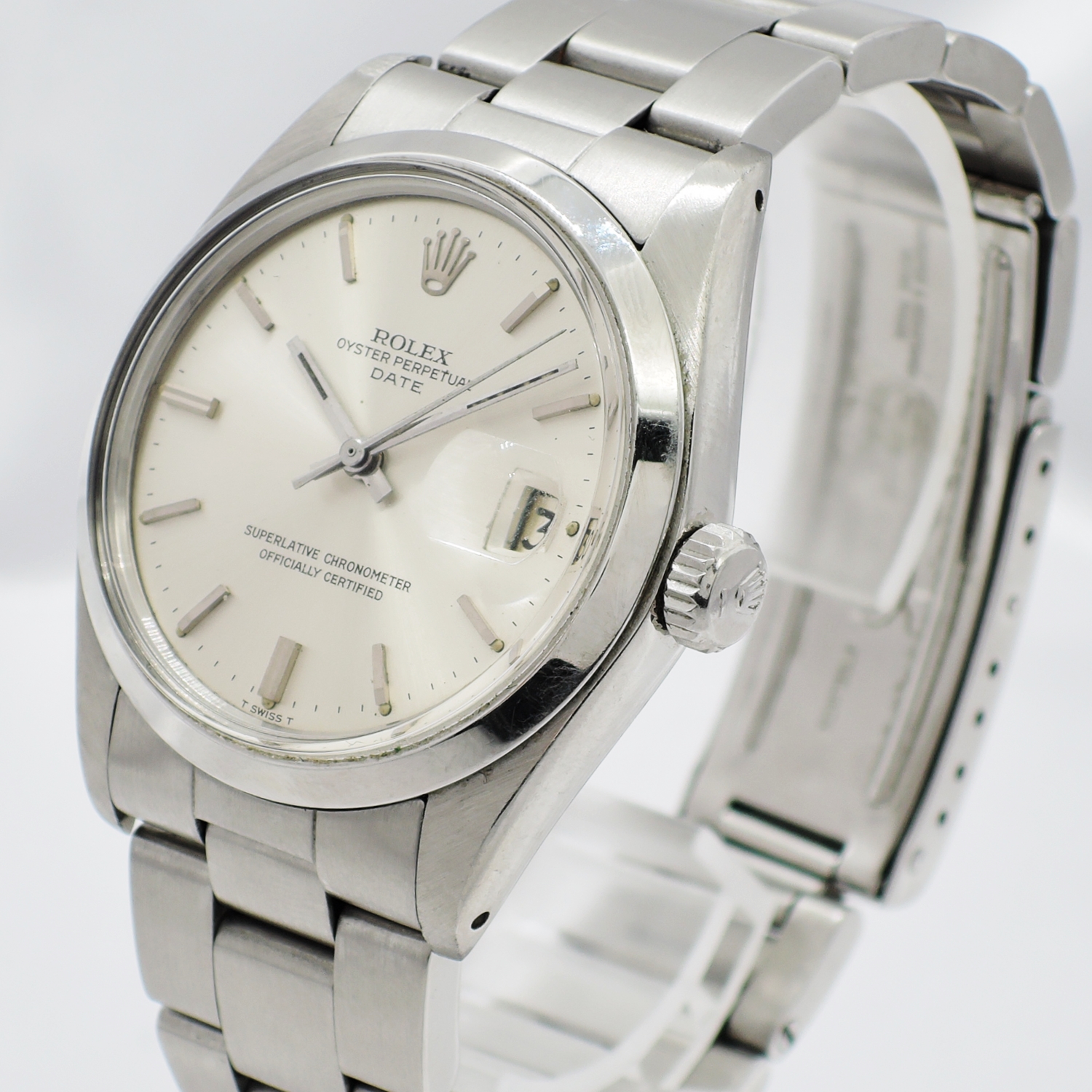 ロレックス オイスターパーペチュアルデイト 1500 シルバー AT 16.5cm ROLEX Oyster Perpetual Date Silver C006970のイメージ画像