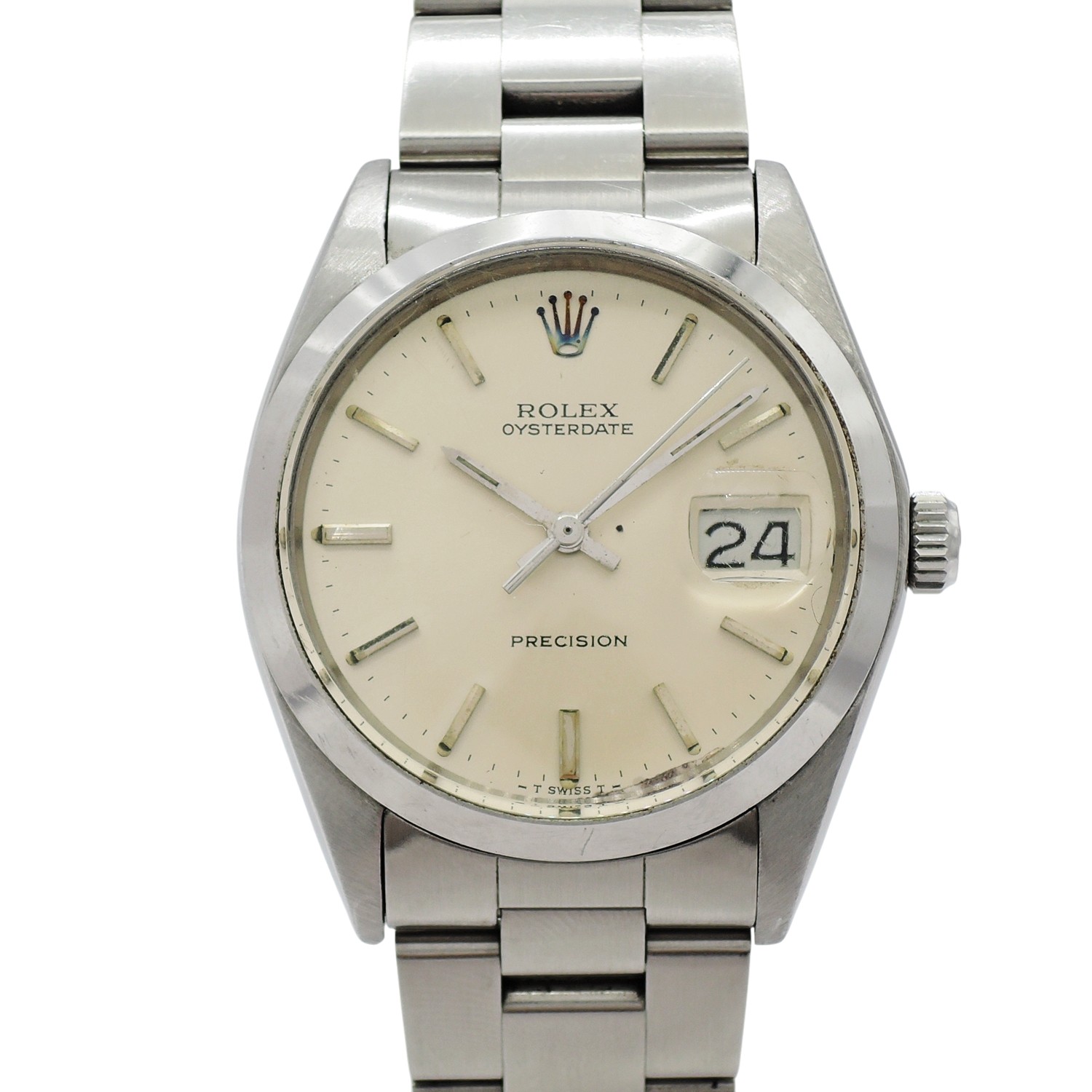 ロレックス オイスターパーペチュアルデイト 6694 シルバー HW 16.5cm ROLEX Oyster Perpetual Date Silver C006975